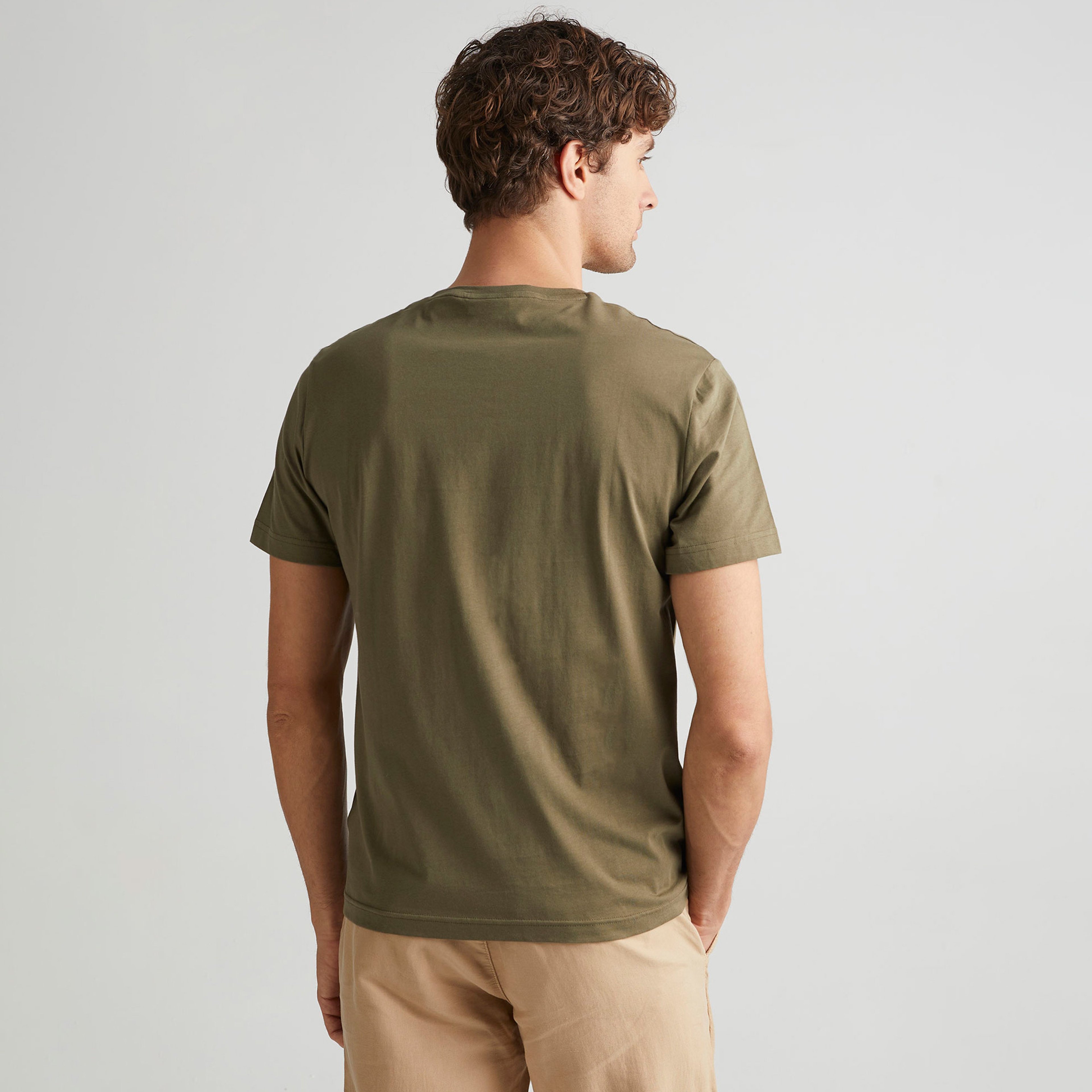 GANT Erkek Yeşil Regular Fit Bisiklet Yaka T-shirt