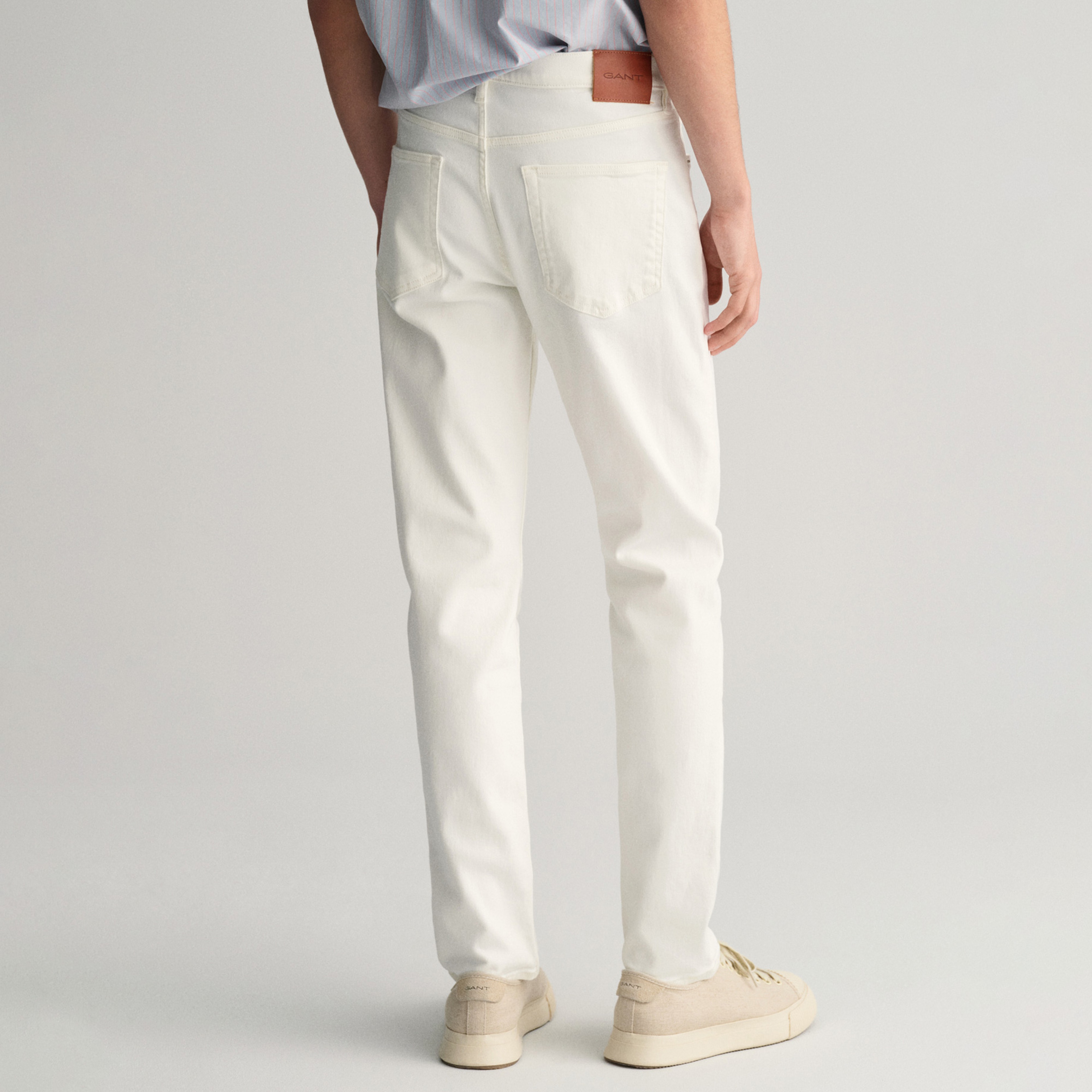 GANT Erkek Krem Slim Fit Jean Pantolon