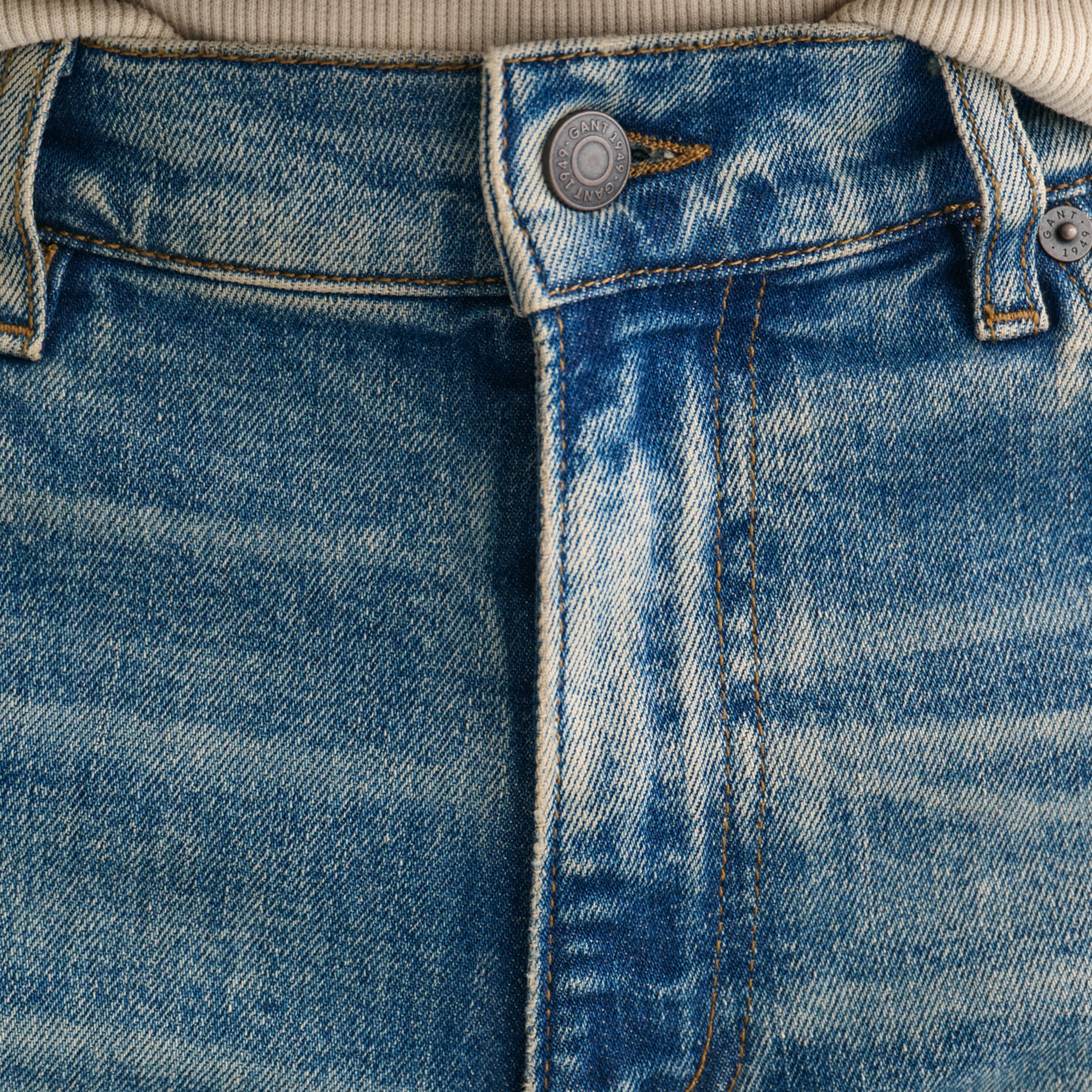 GANT Erkek Mavi Regular Fit Jean Pantolon