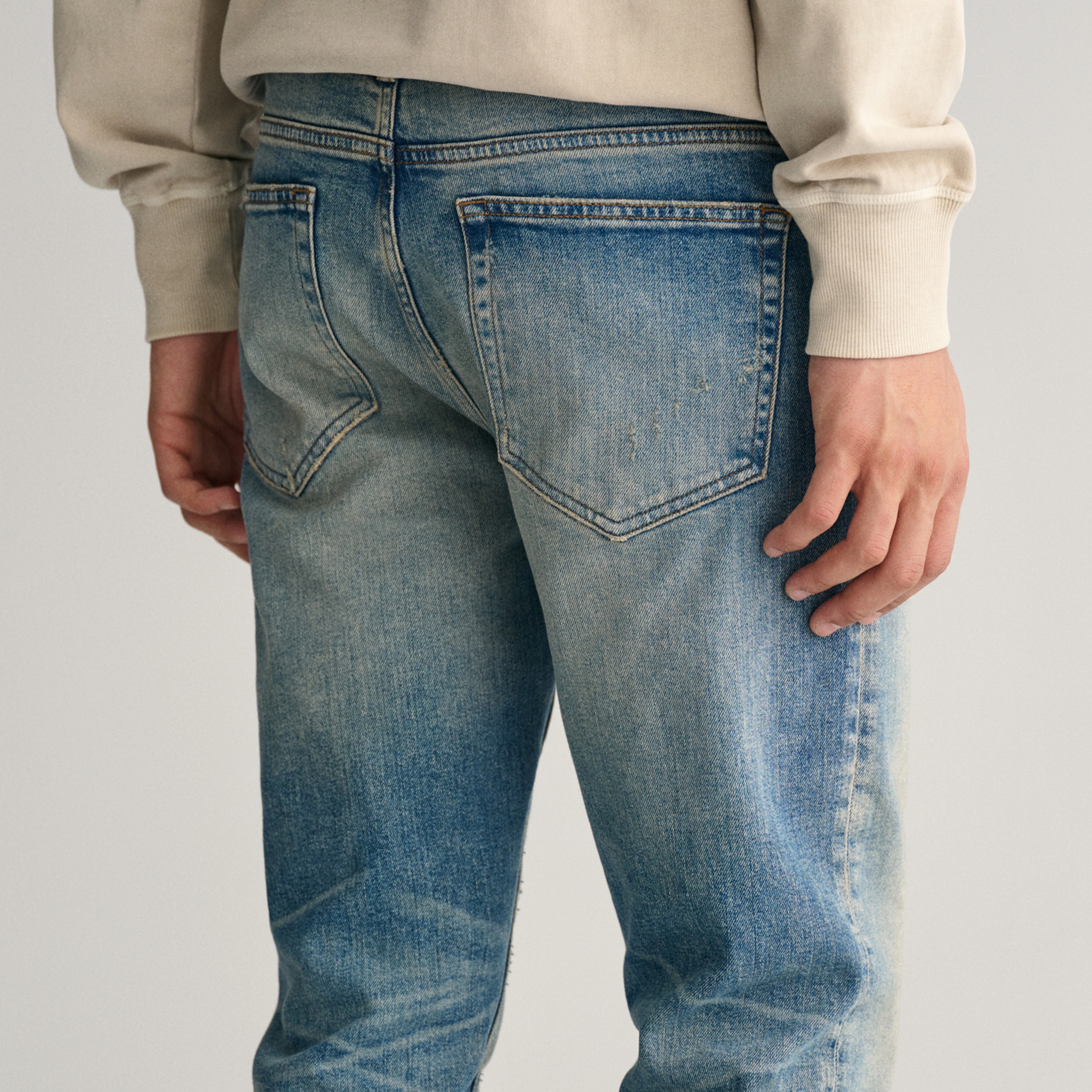 GANT Erkek Mavi Regular Fit Jean Pantolon