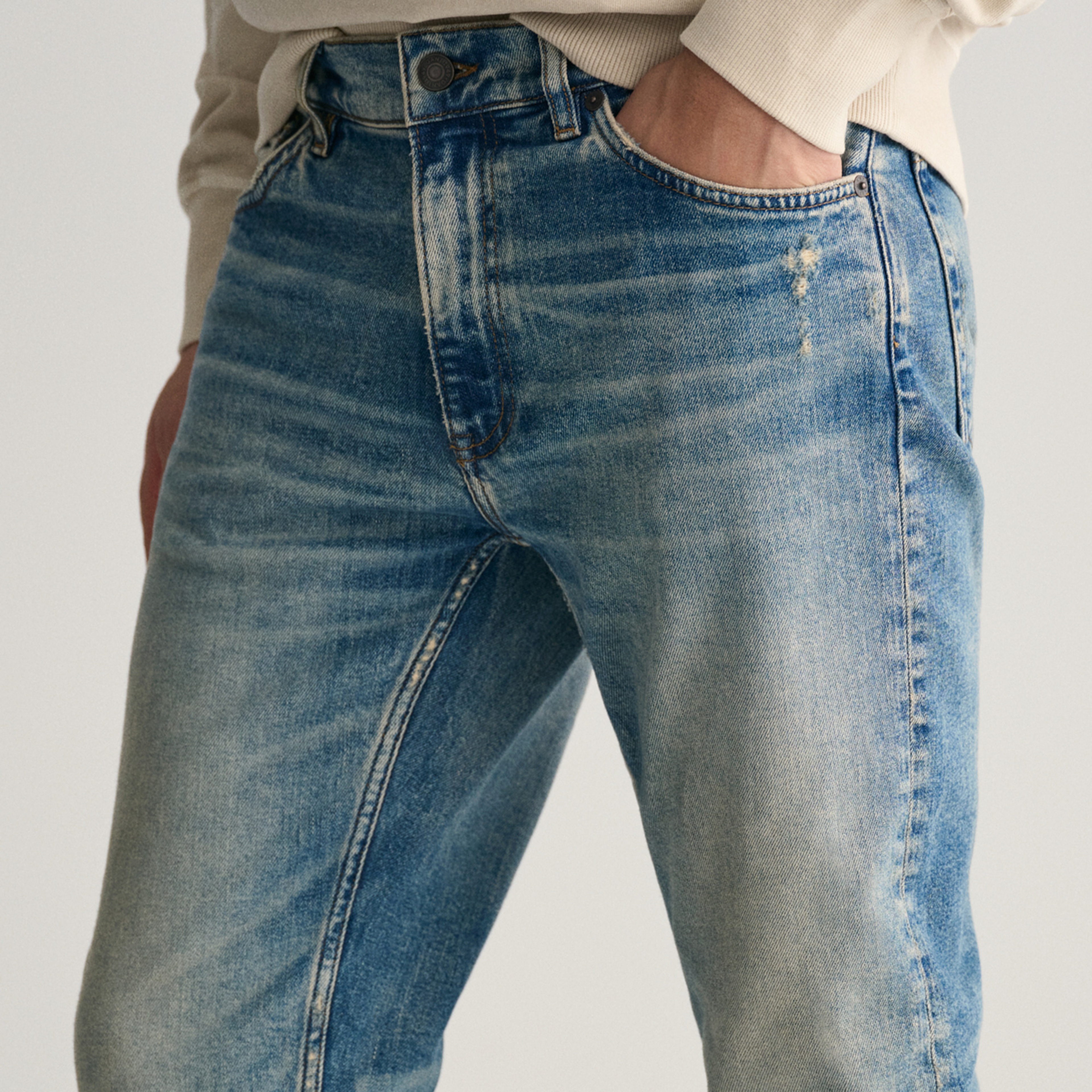 GANT Erkek Mavi Regular Fit Jean Pantolon