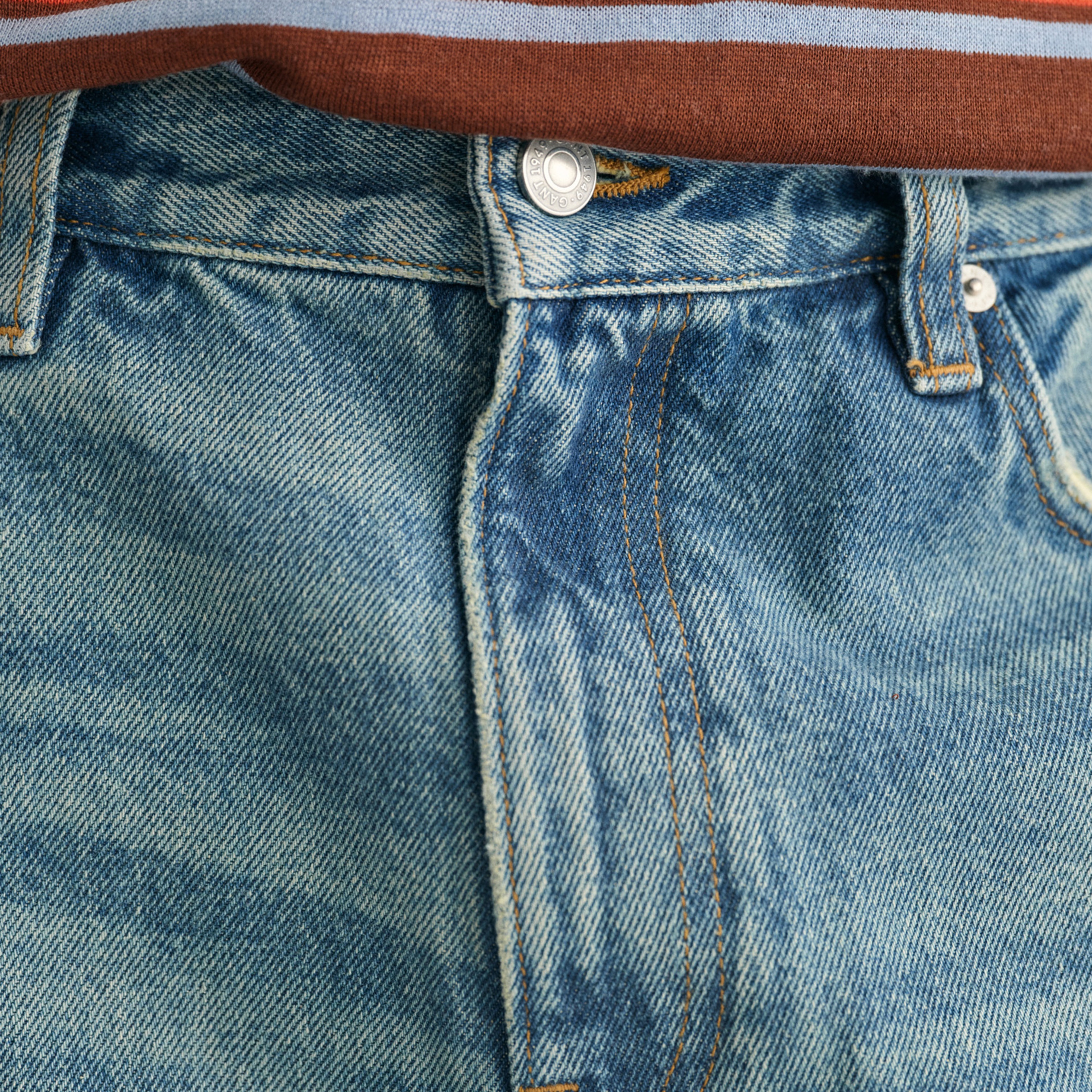 GANT Erkek Lacivert Loose Fit Jean Pantolon