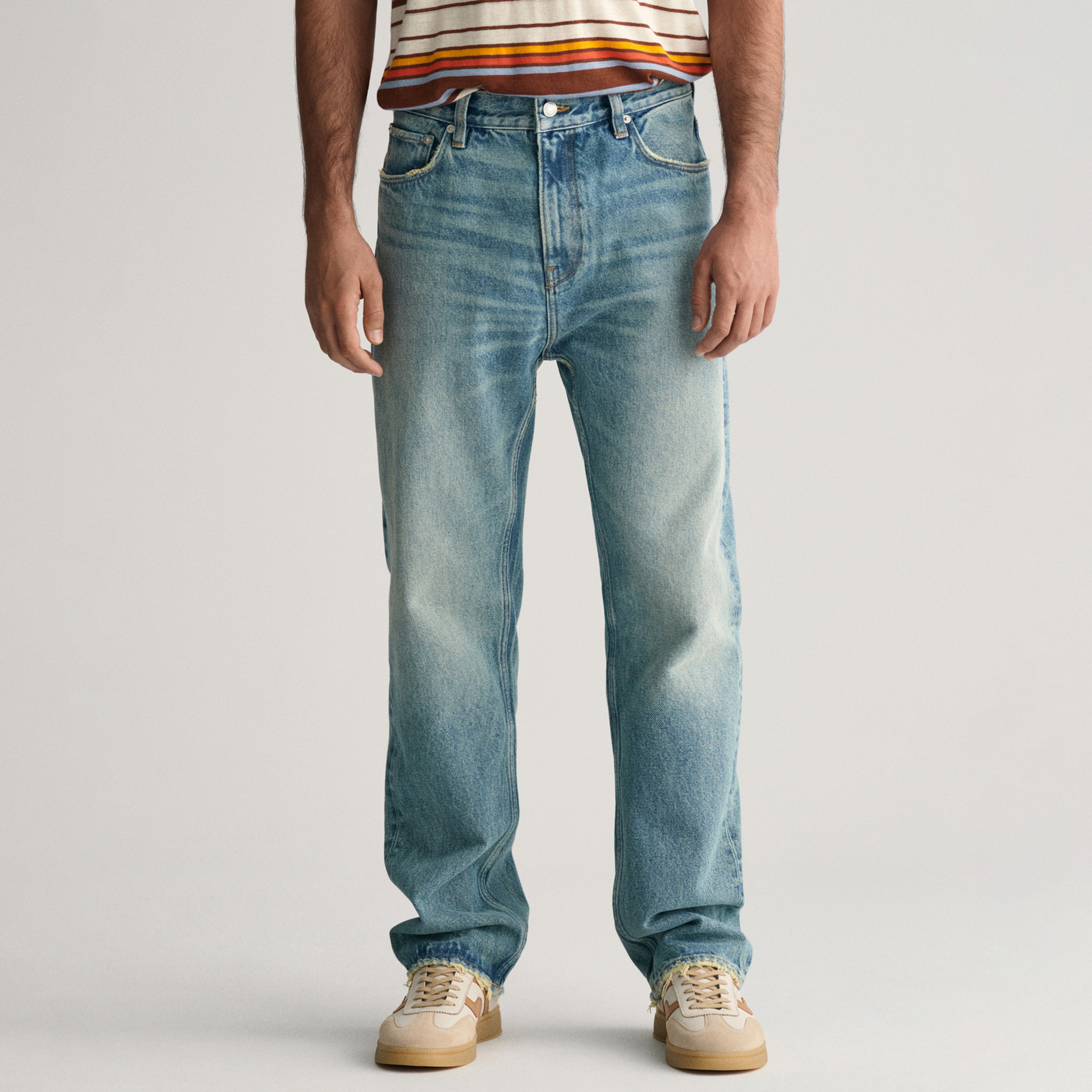 GANT Erkek Lacivert Loose Fit Jean Pantolon