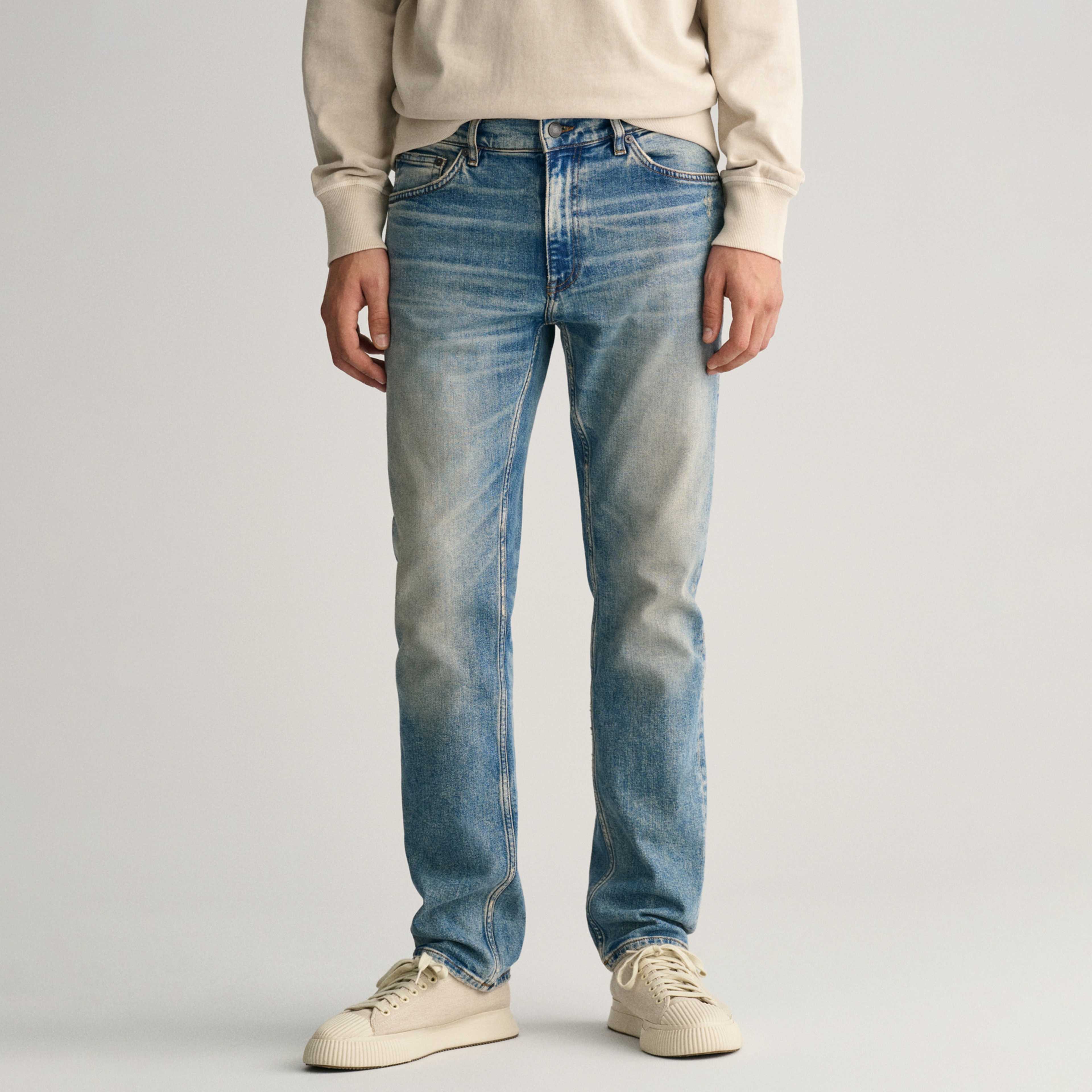 GANT Erkek Mavi Regular Fit Jean Pantolon