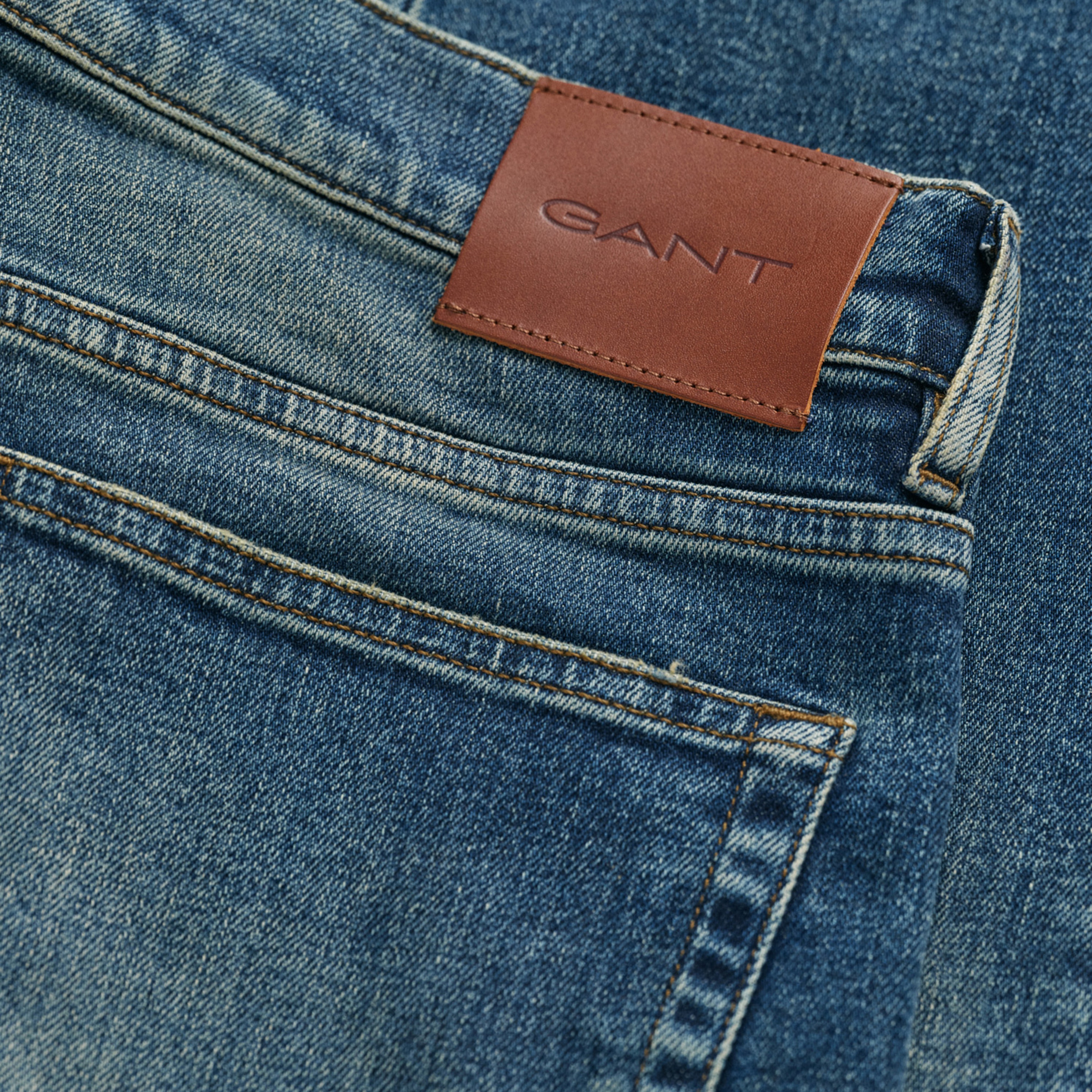 GANT Erkek Mavi Regular Fit Jean Pantolon