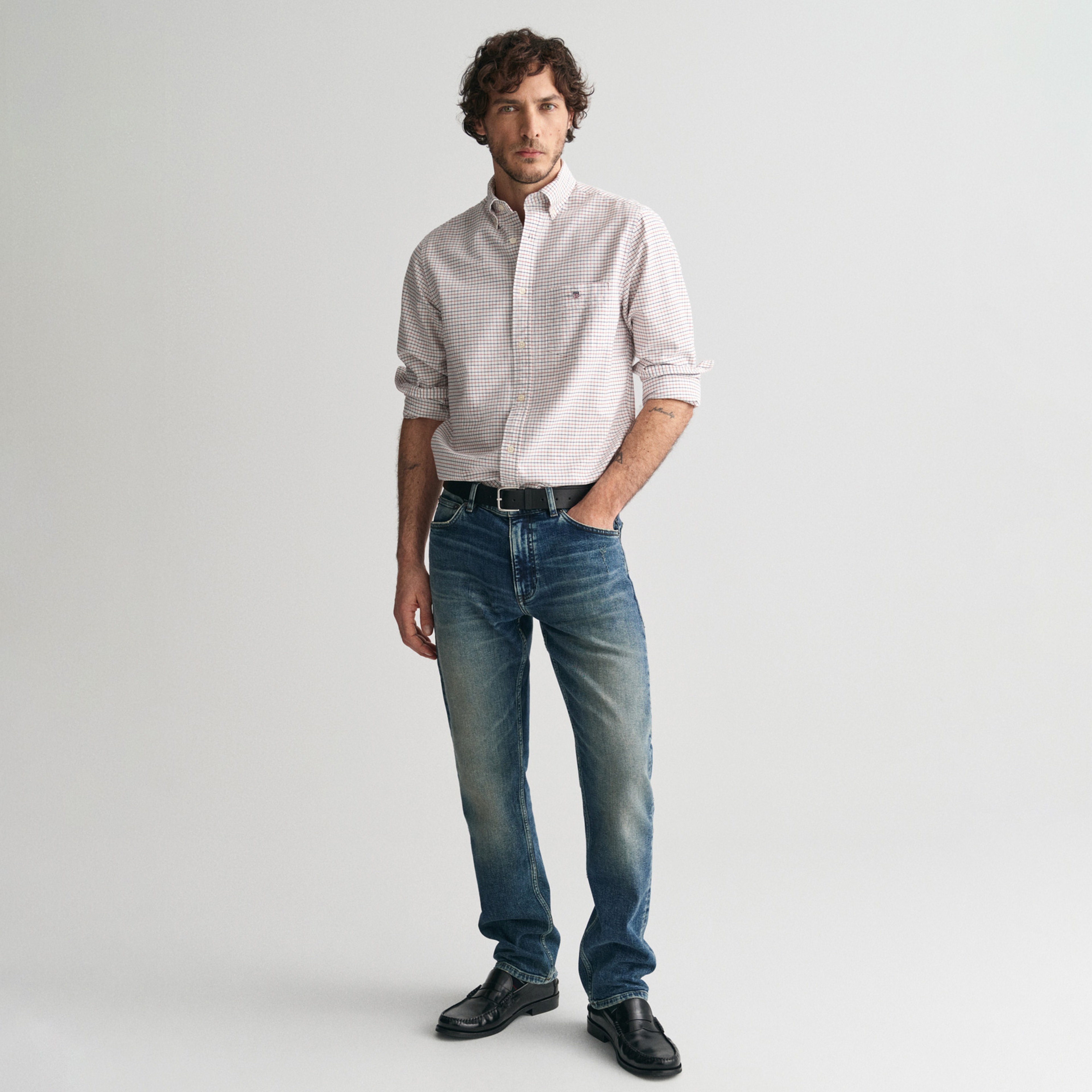 GANT Erkek Mavi Regular Fit Jean Pantolon
