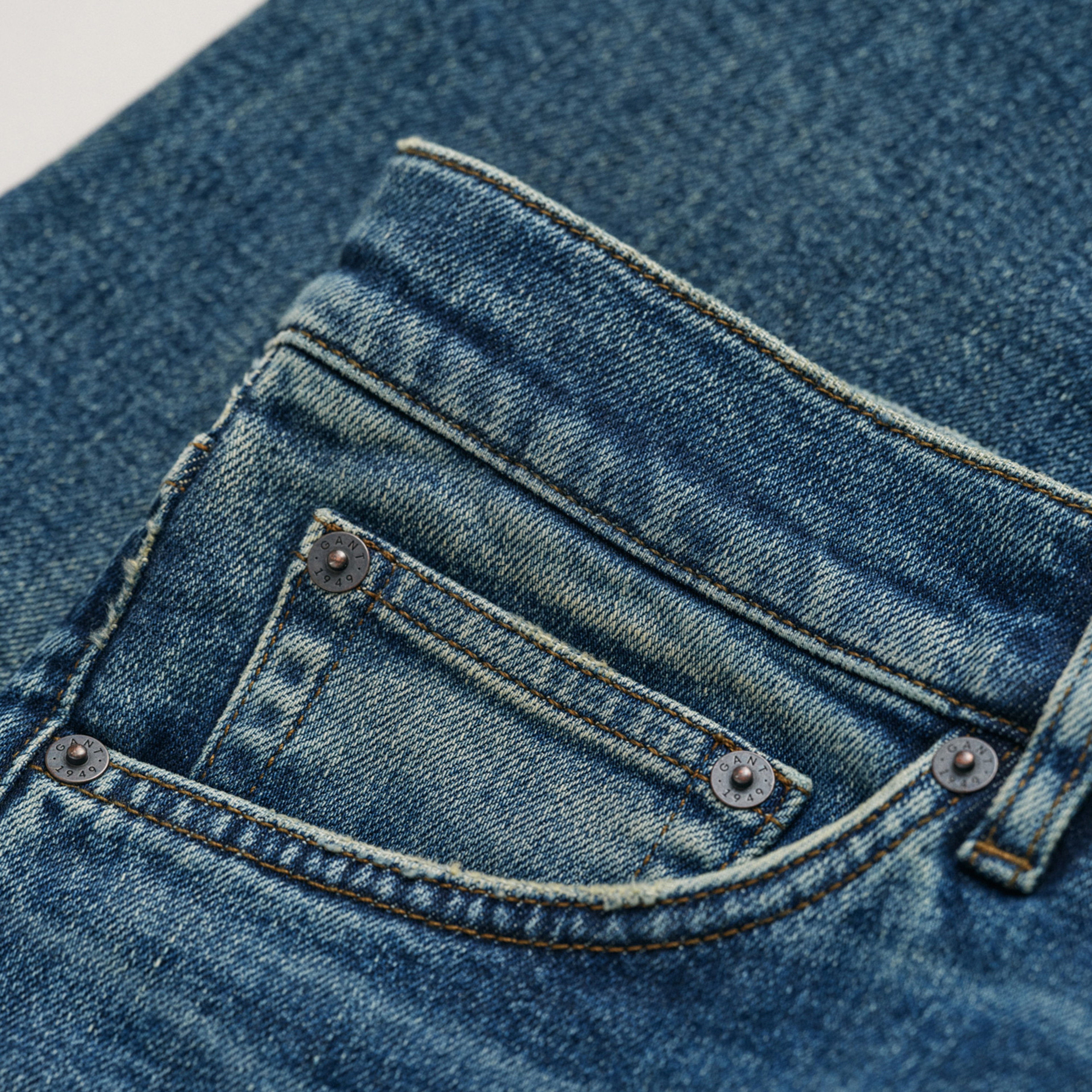 GANT Erkek Mavi Regular Fit Jean Pantolon