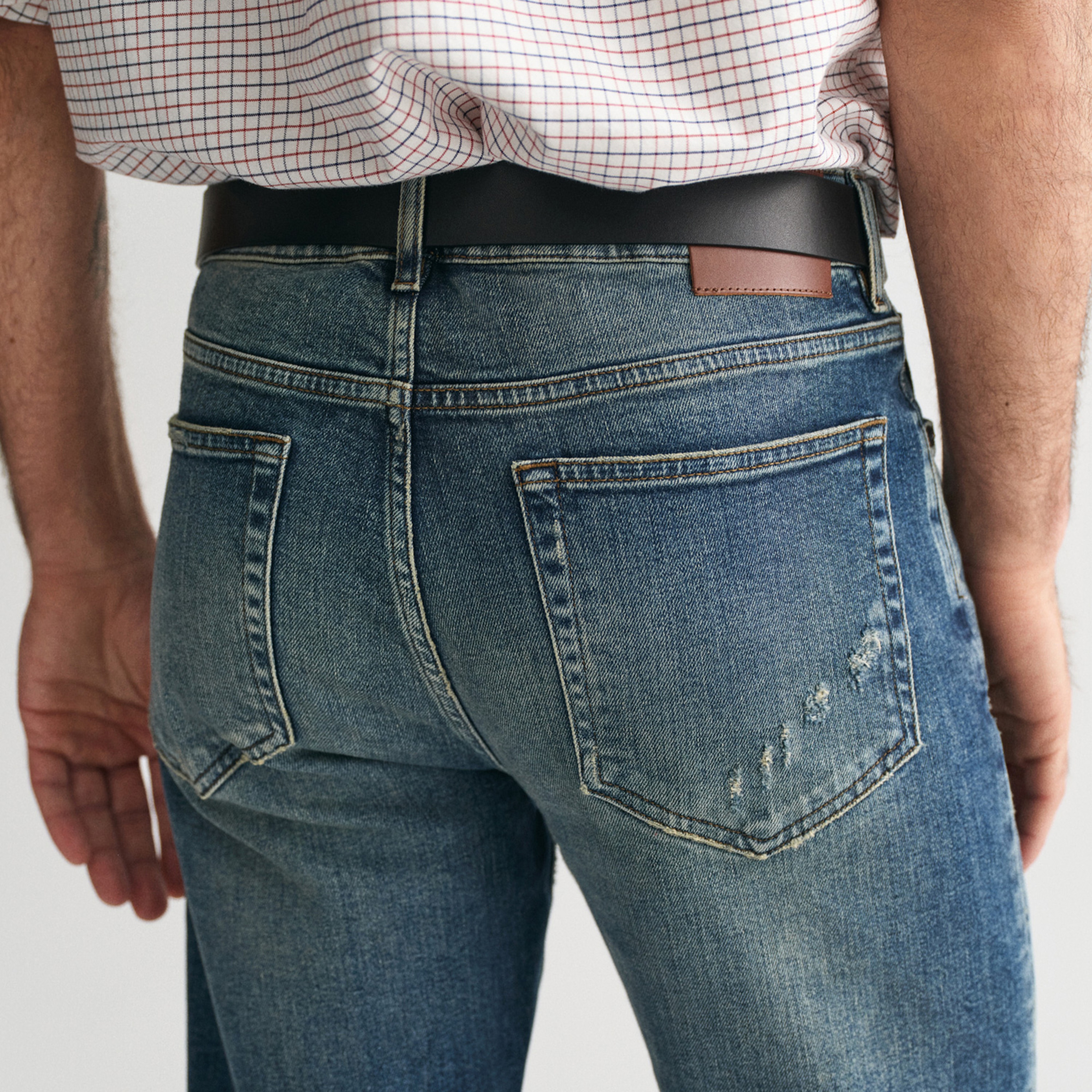GANT Erkek Mavi Regular Fit Jean Pantolon