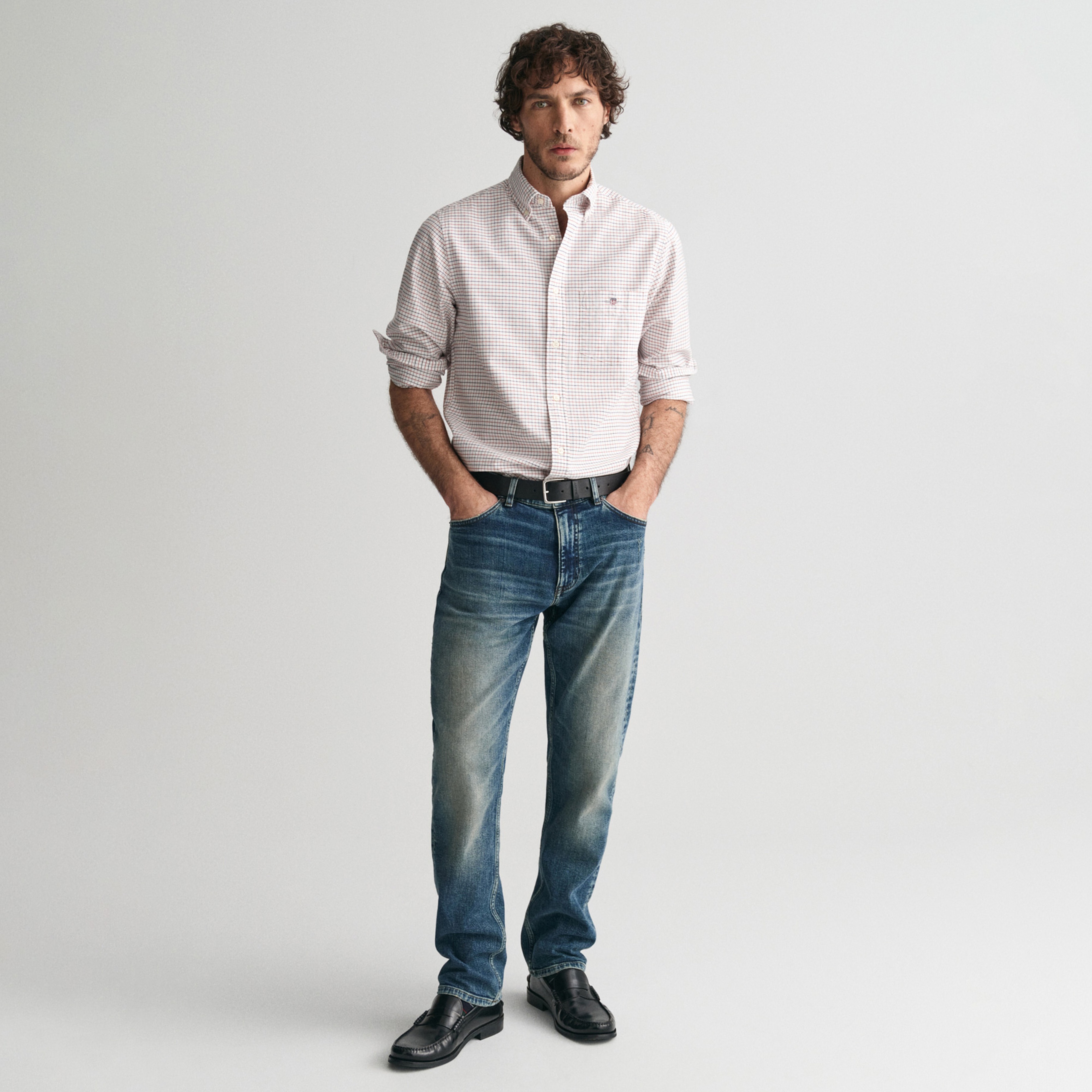 GANT Erkek Mavi Regular Fit Jean Pantolon