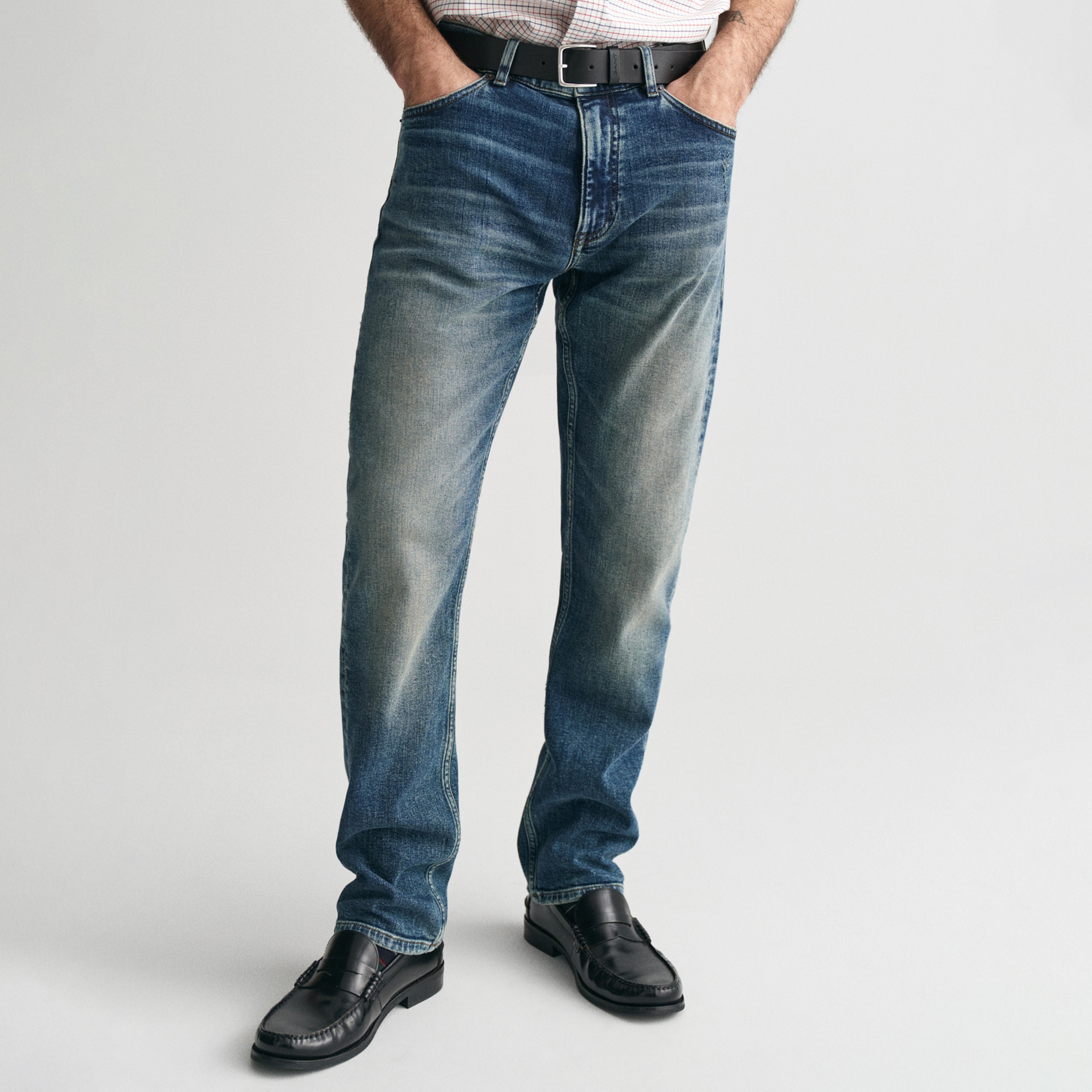 GANT Erkek Mavi Regular Fit Jean Pantolon
