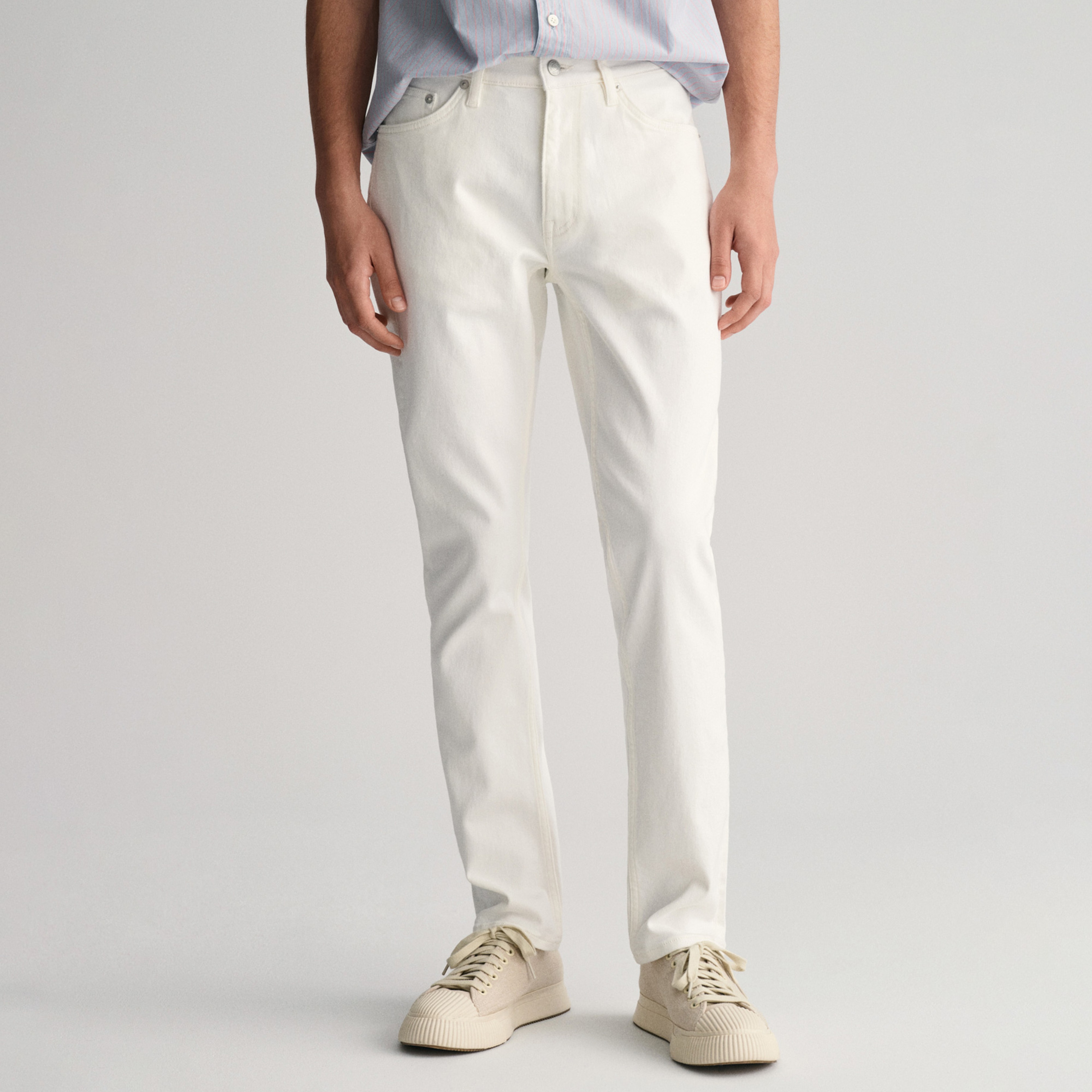 GANT Erkek Krem Slim Fit Jean Pantolon