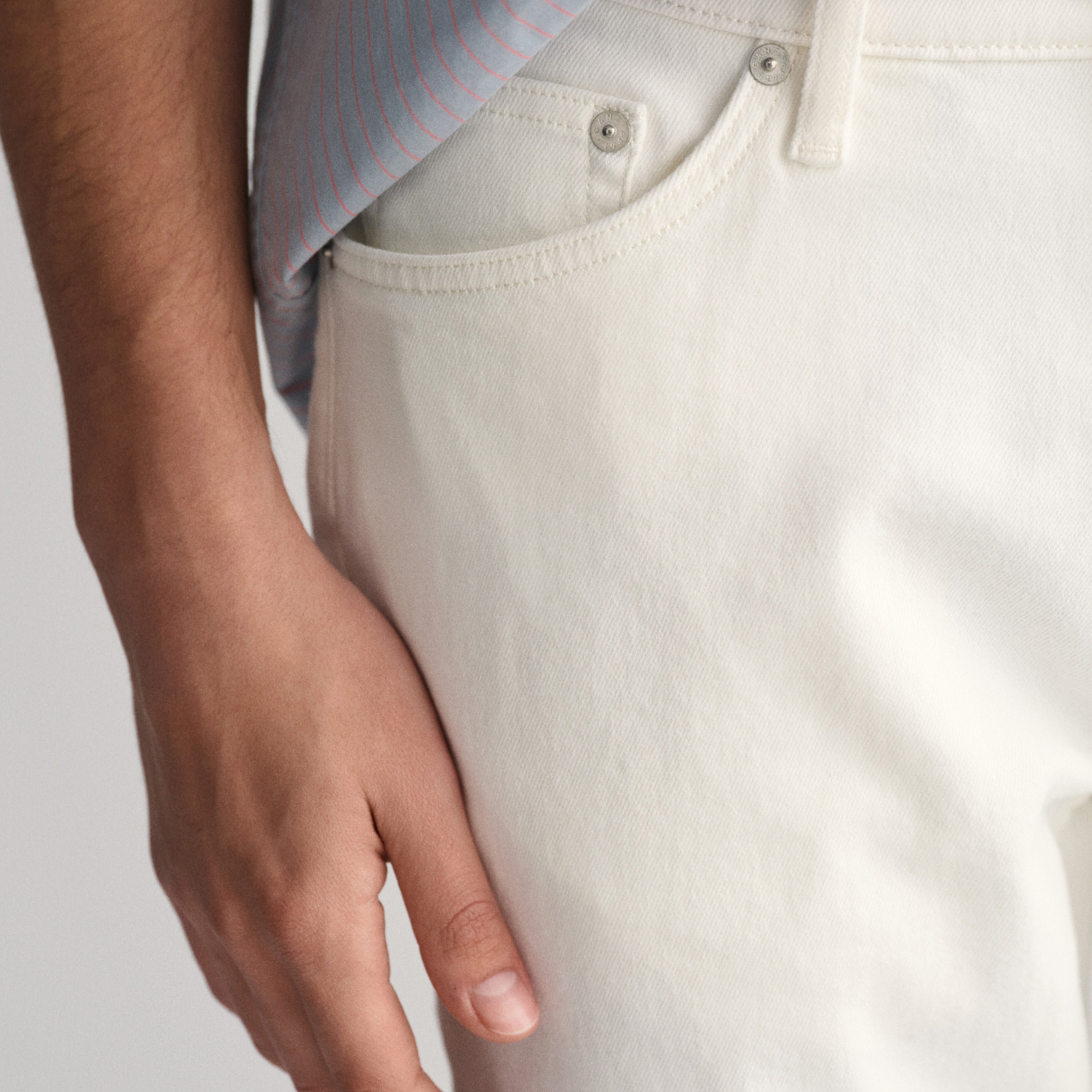 GANT Erkek Krem Slim Fit Jean Pantolon