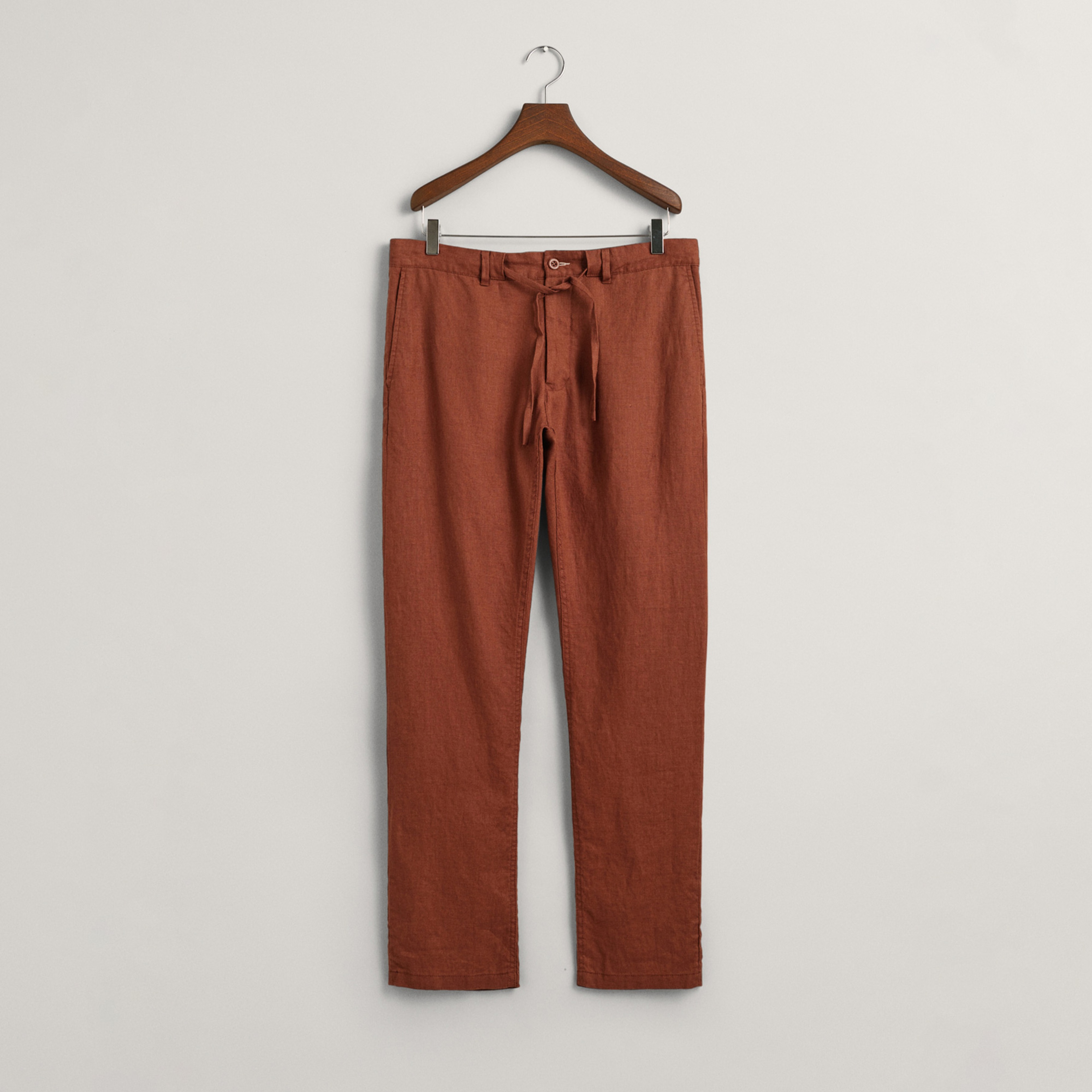 GANT Erkek Kahverengi Relaxed Fit Keten Pantolon