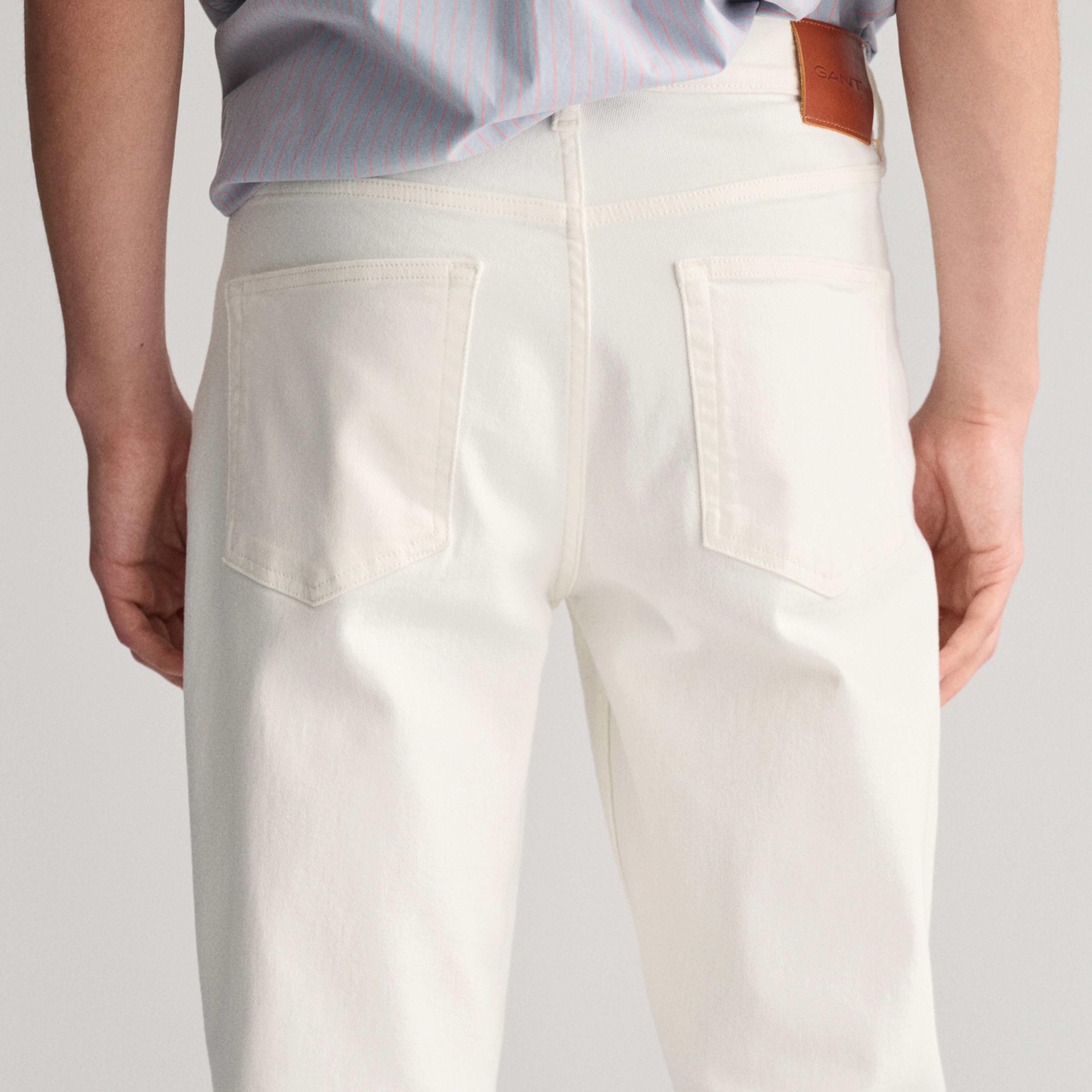 GANT Erkek Krem Slim Fit Jean Pantolon