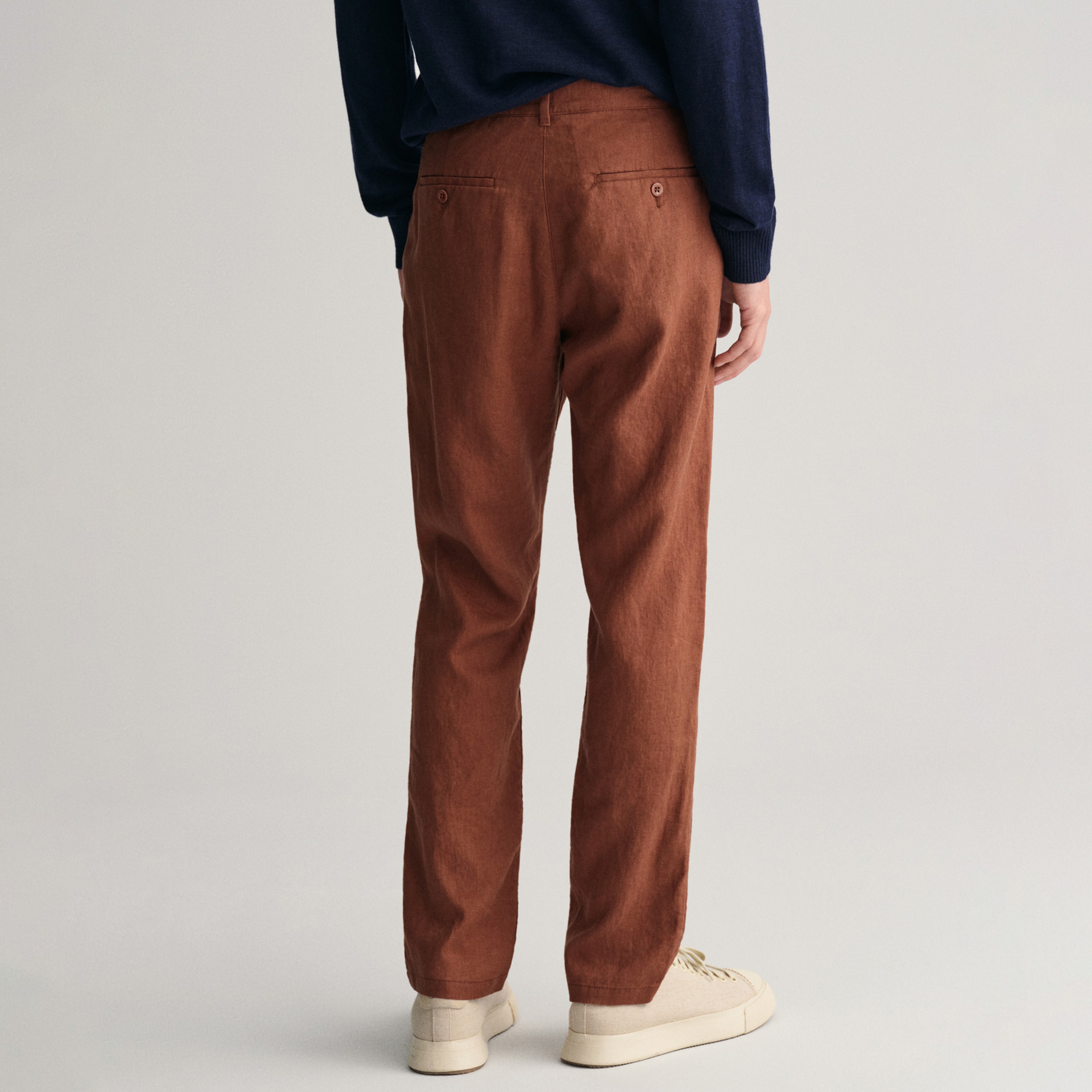 GANT Erkek Kahverengi Relaxed Fit Keten Pantolon