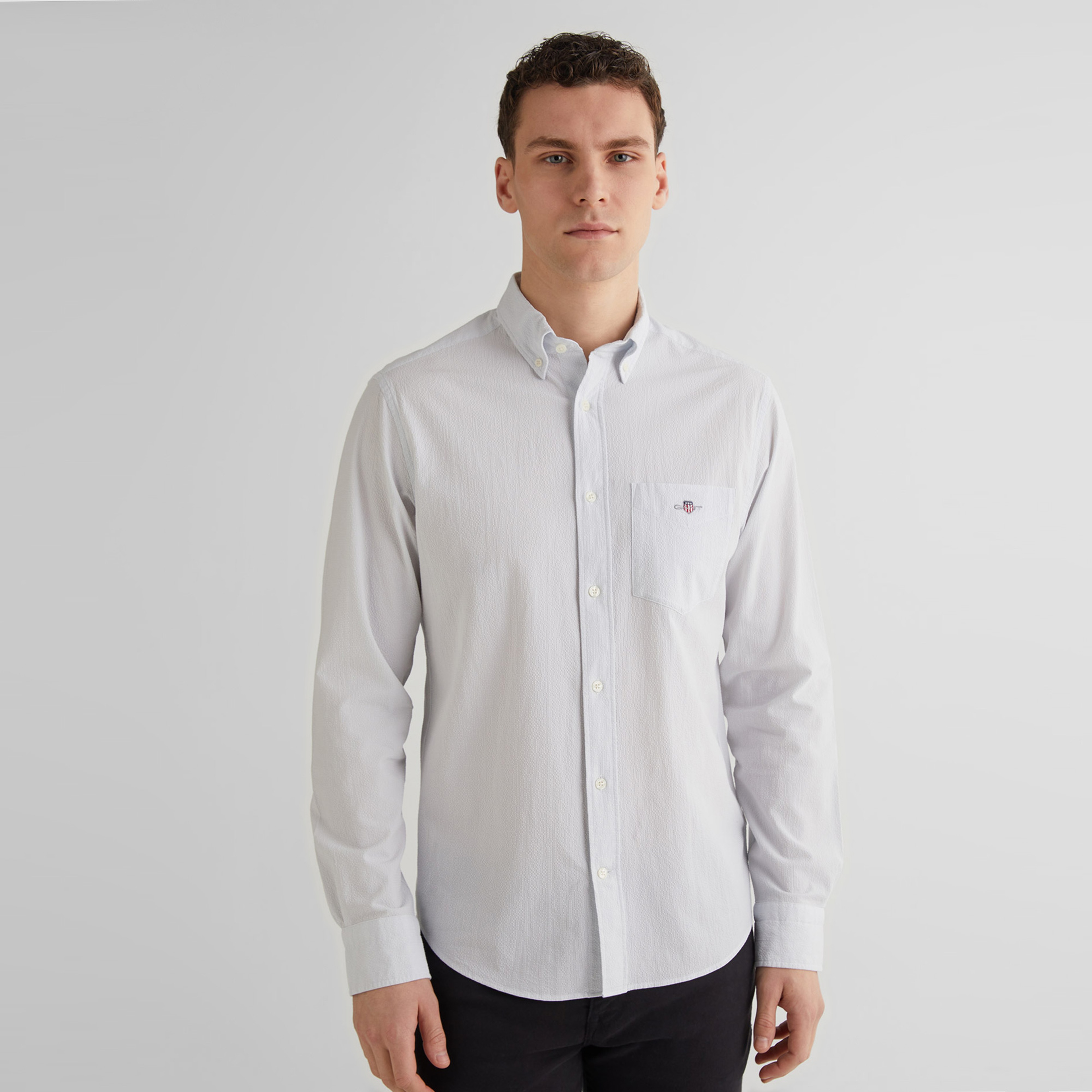 GANT Erkek Mavi Regular Fit Klasik Yaka Gömlek