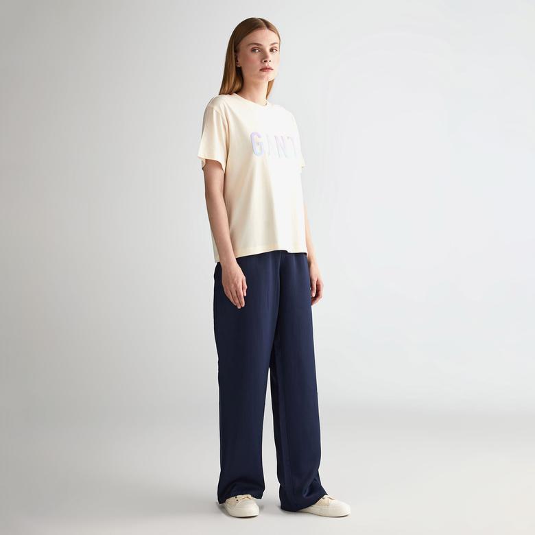 GANT Kadın Lacivert Regular Fit Pantolon