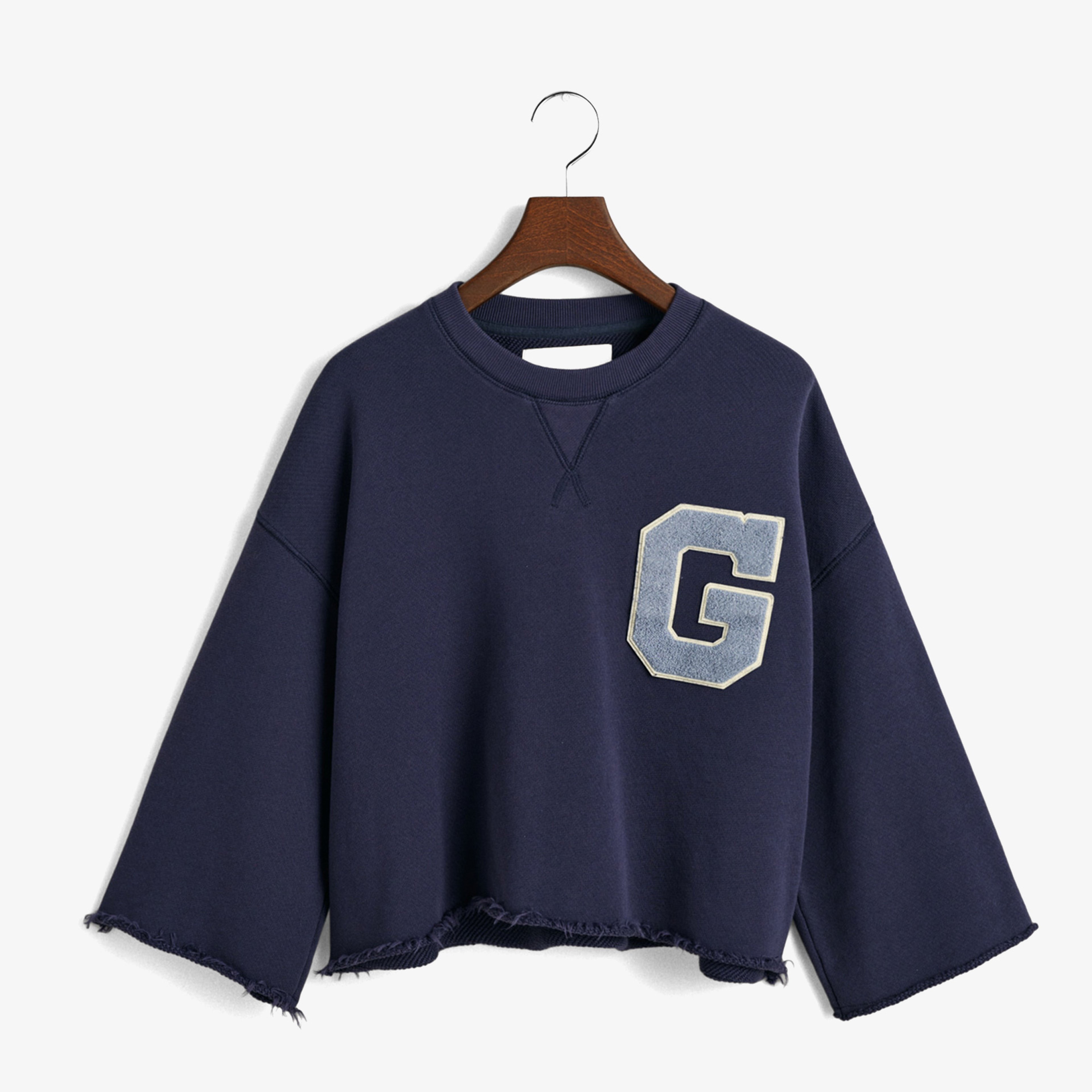 GANT Kadın Lacivert Relaxed Fit Bisiklet Yaka Logolu Sweatshirt