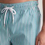 GANT Erkek Yeşil Regular Fit Çizgili Mayo Şort