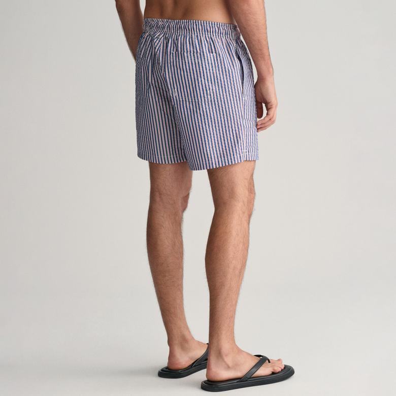 GANT Erkek Mavi Regular Fit Çizgili Mayo Şort
