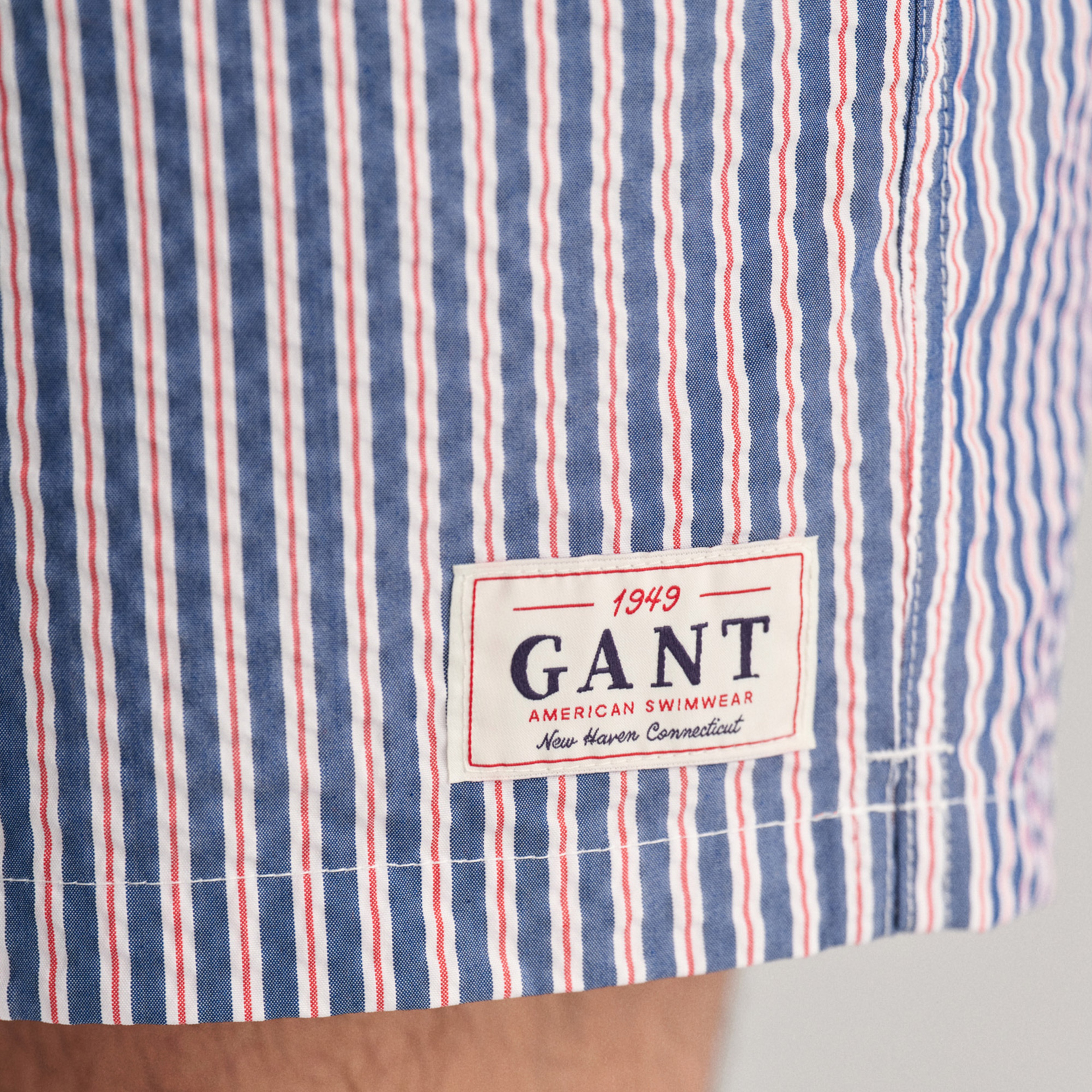 GANT Erkek Mavi Regular Fit Çizgili Mayo Şort