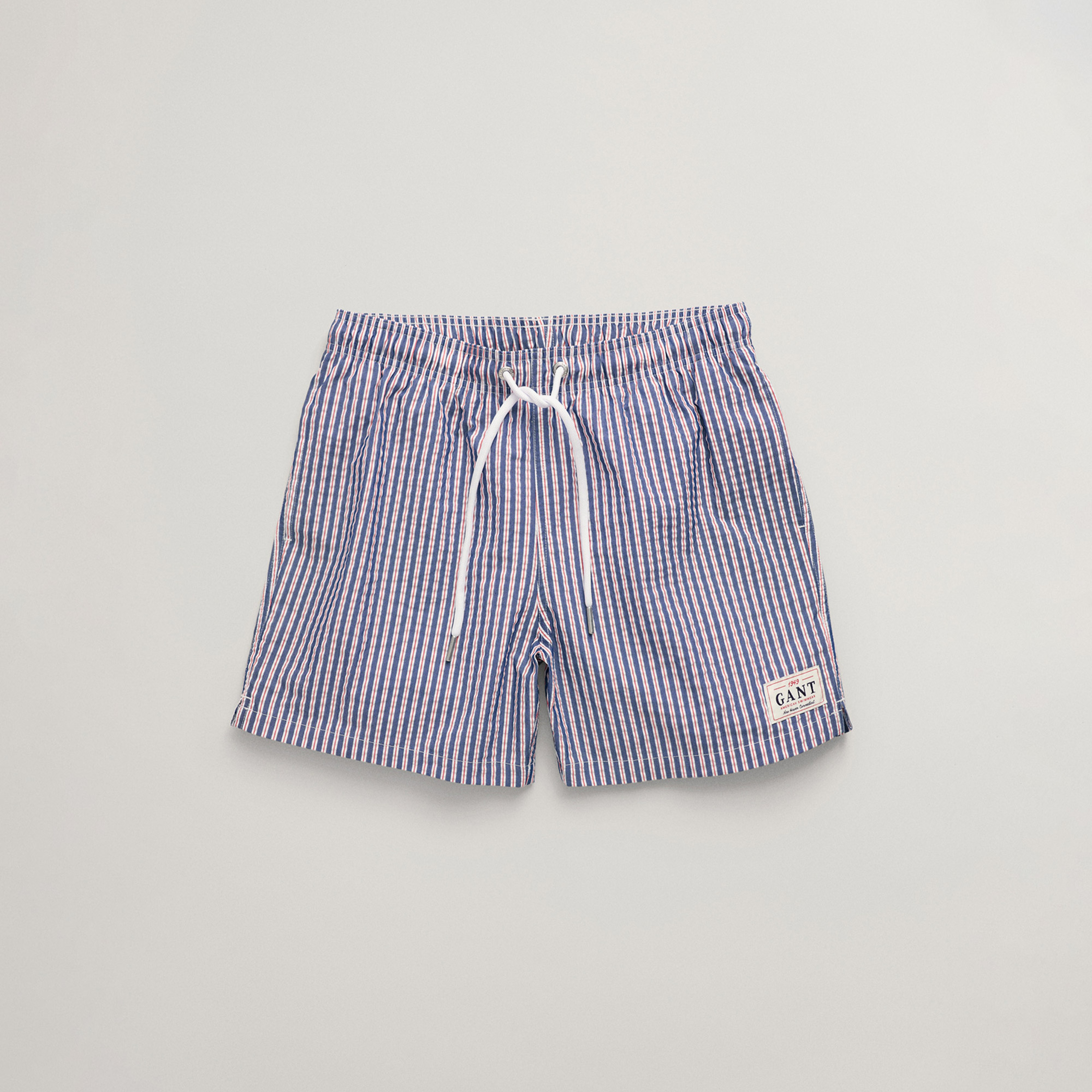 GANT Erkek Mavi Regular Fit Çizgili Mayo Şort