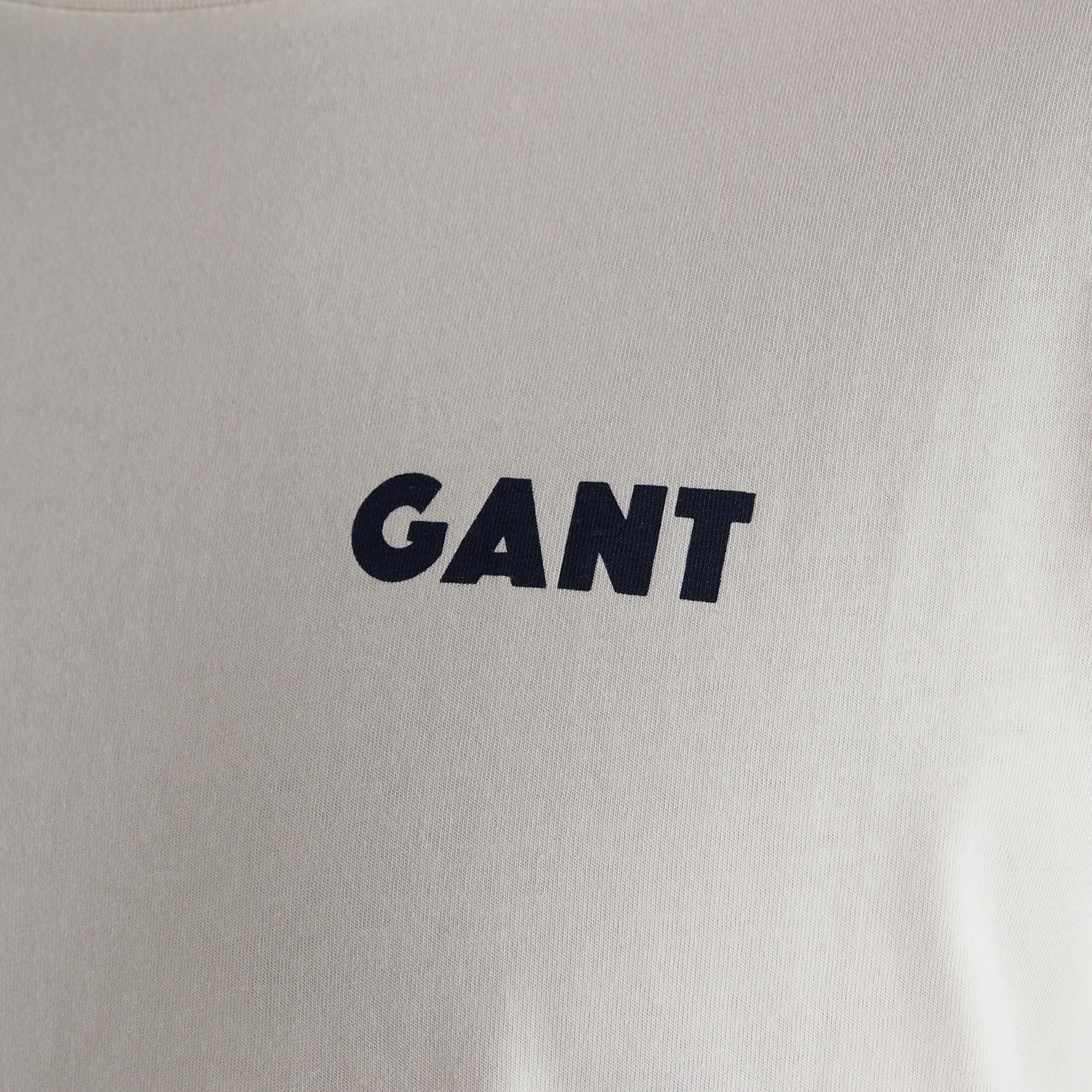 GANT Erkek Krem Regular Fit Bisiklet Yaka Logolu T-shirt