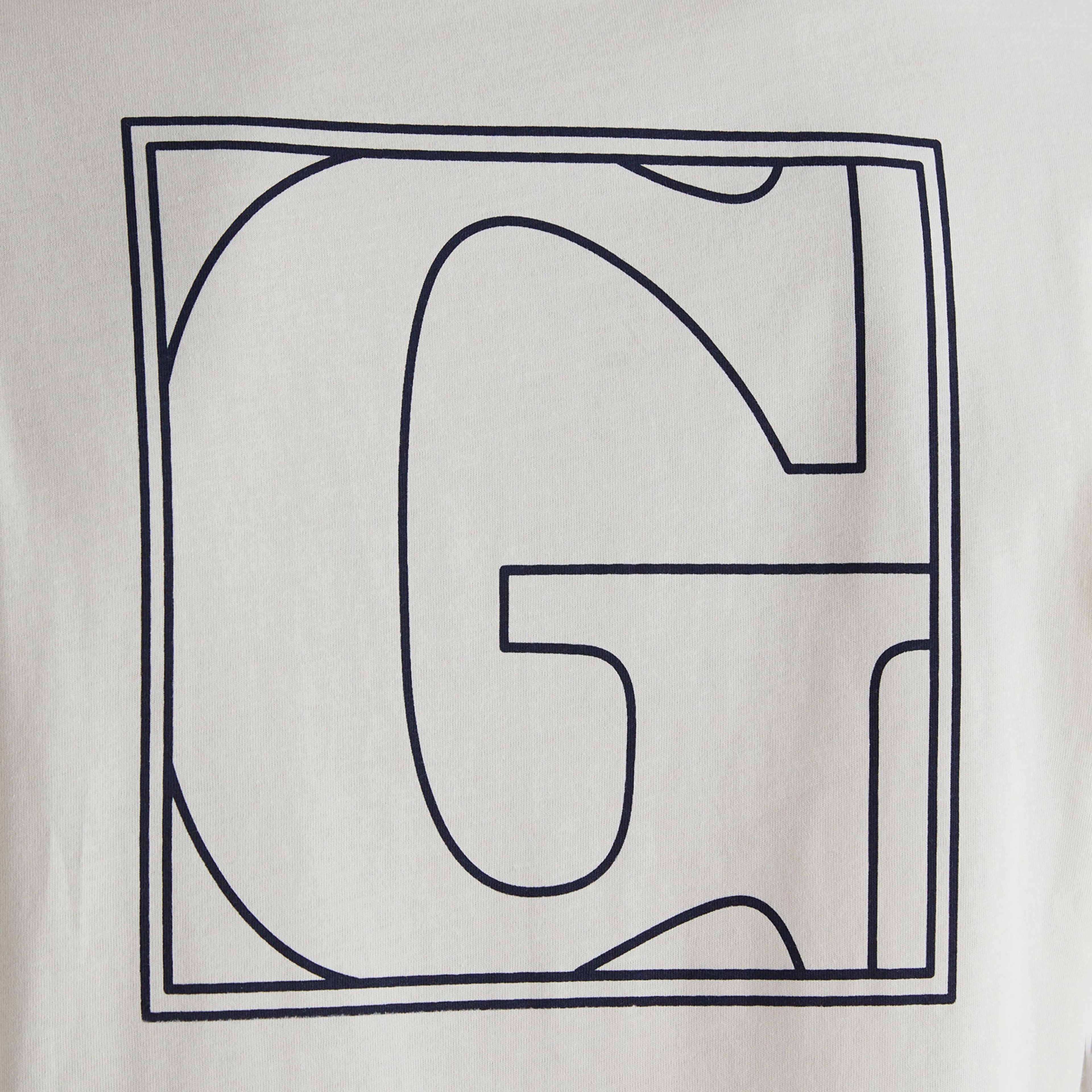 GANT Erkek Krem Regular Fit Bisiklet Yaka Logolu T-shirt