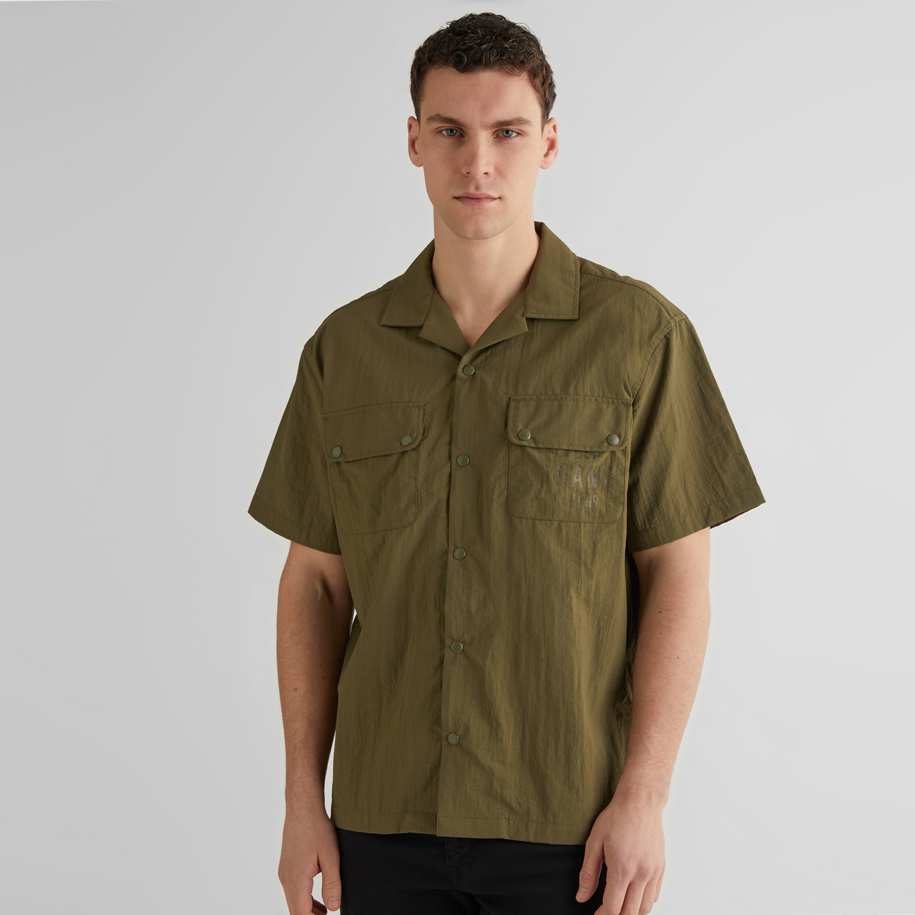 GANT Erkek Yeşil Regular Fit Klasik Yaka Gömlek