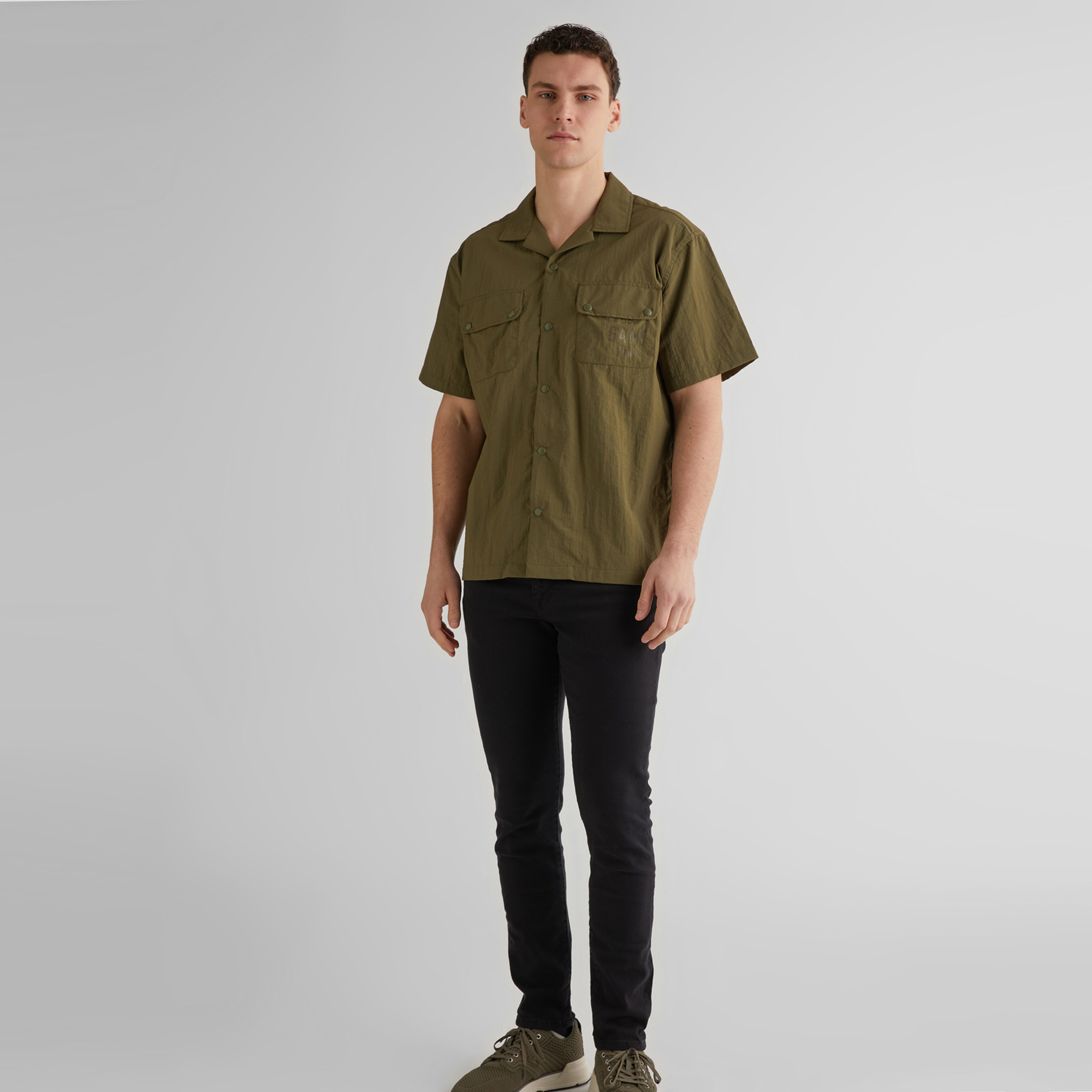 GANT Erkek Yeşil Regular Fit Klasik Yaka Gömlek