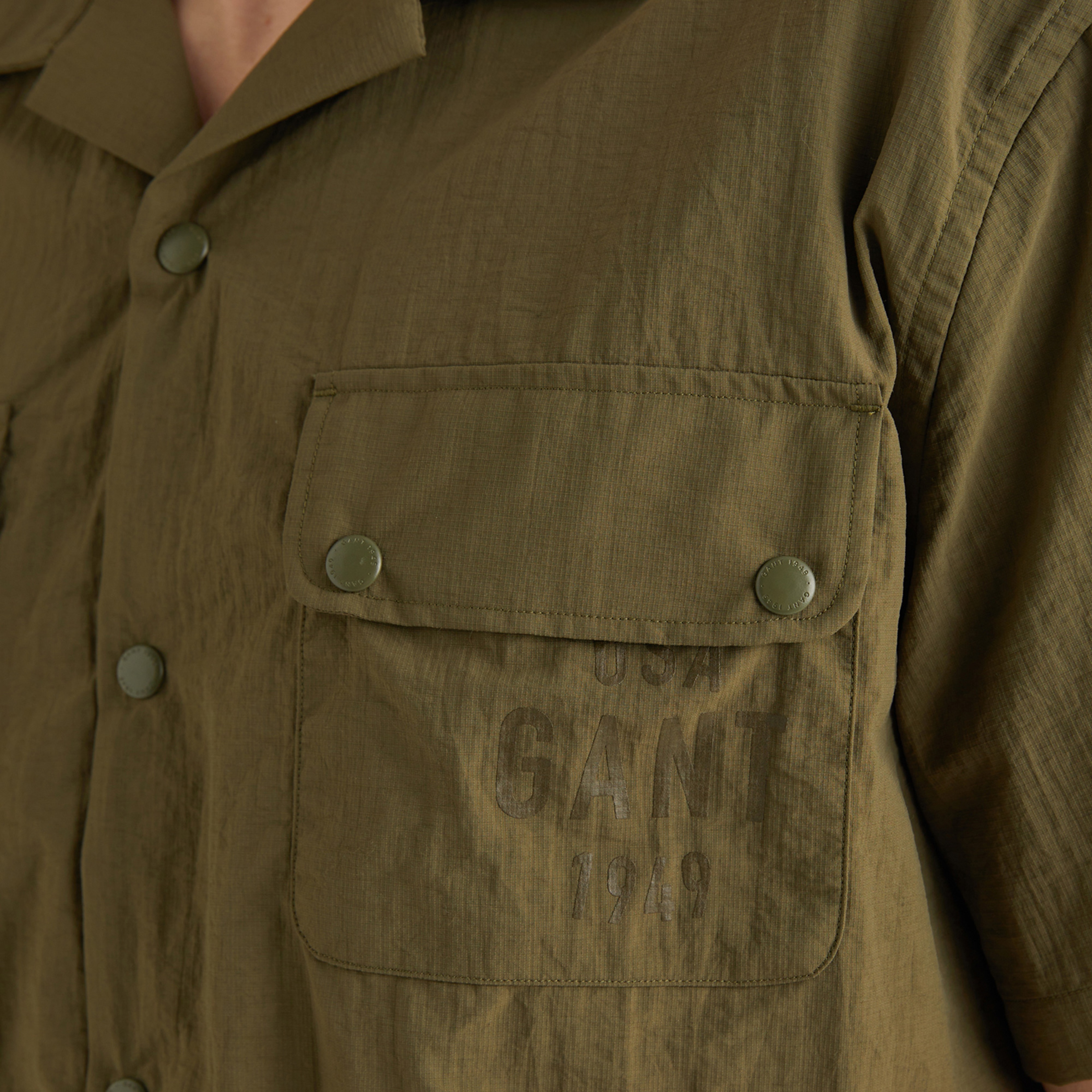 GANT Erkek Yeşil Regular Fit Klasik Yaka Gömlek