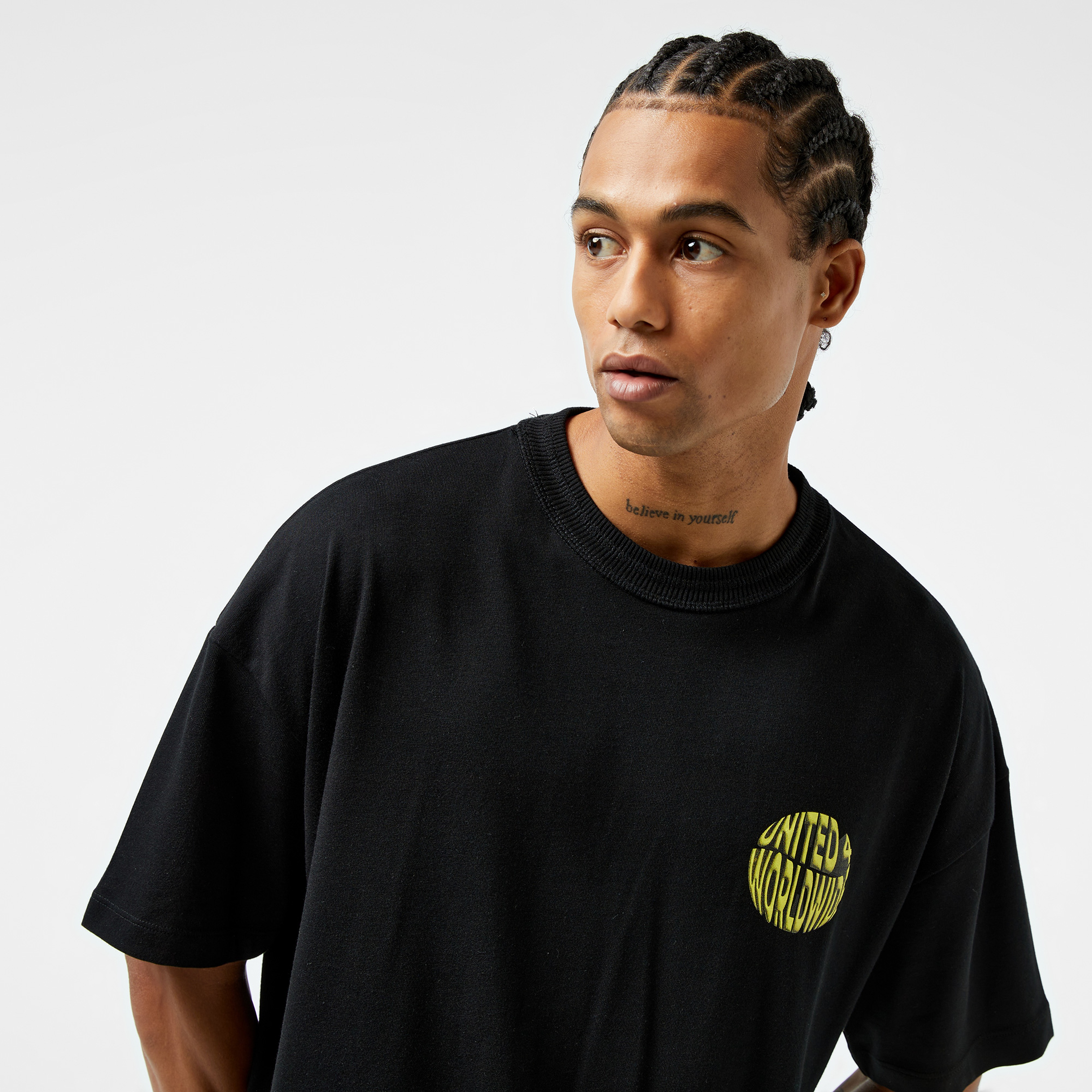 UNITED4 Erkek Siyah T-Shirt