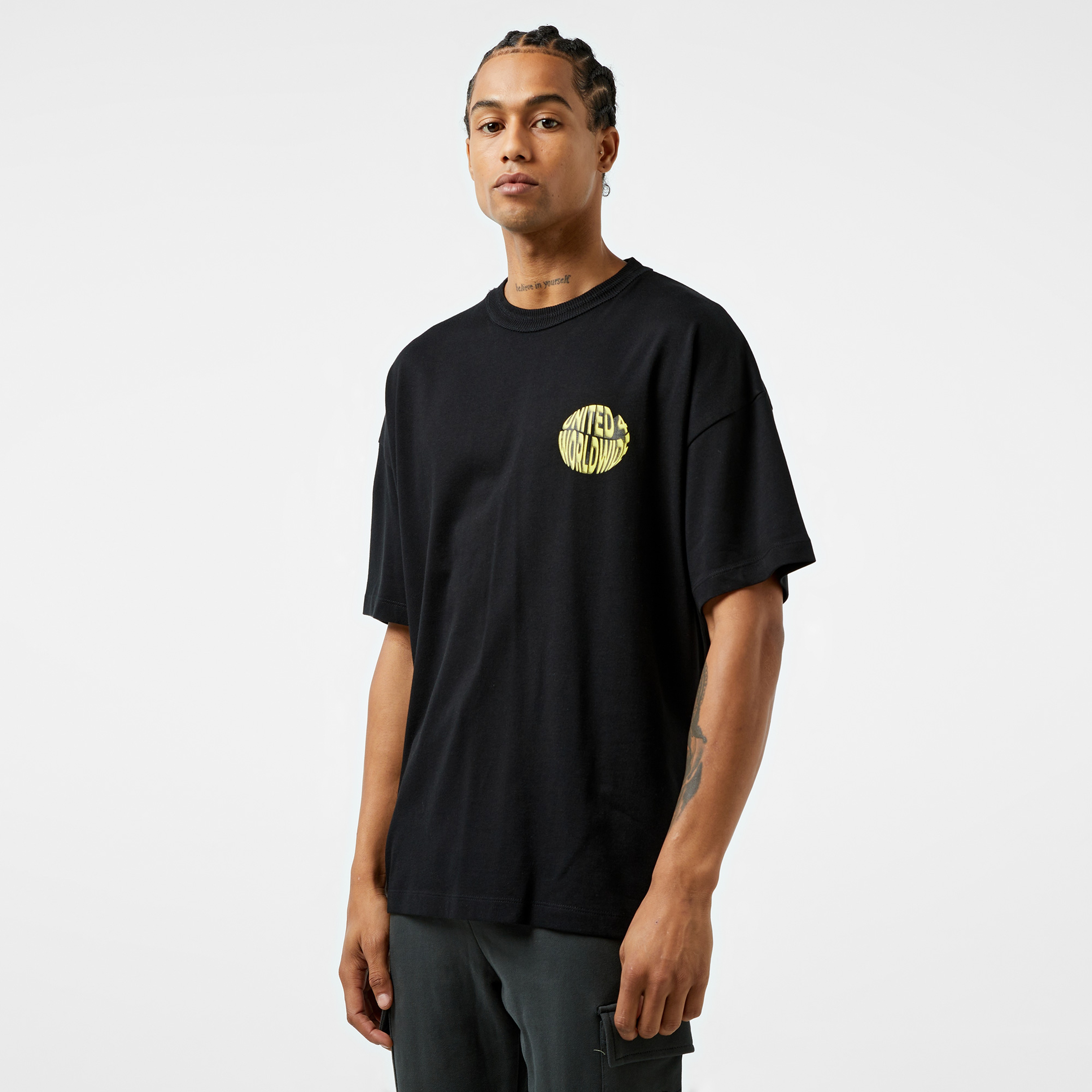 UNITED4 Erkek Siyah T-Shirt