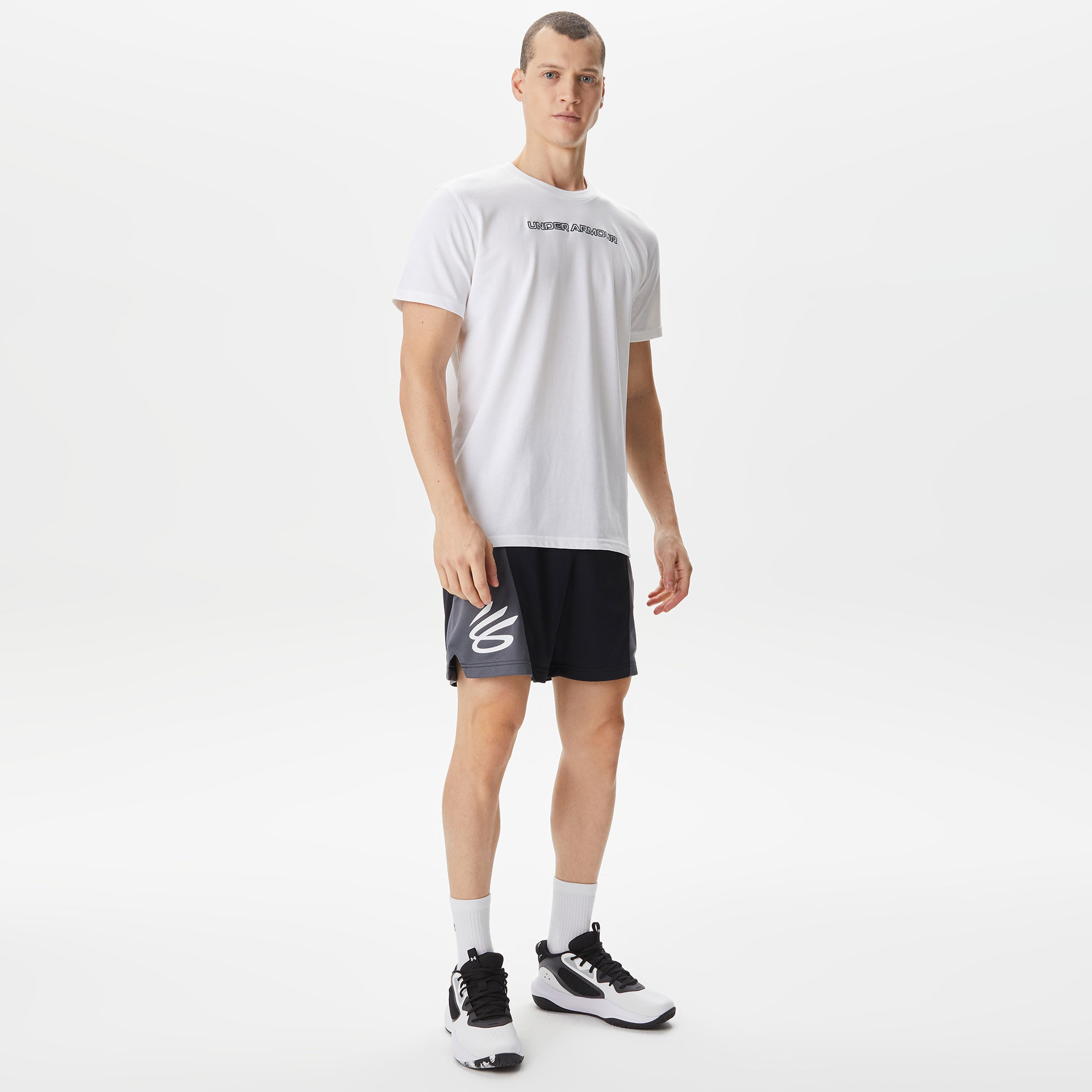Under Armour Hw Logo Overlay Emb Ss Erkek Beyaz T-Shirt