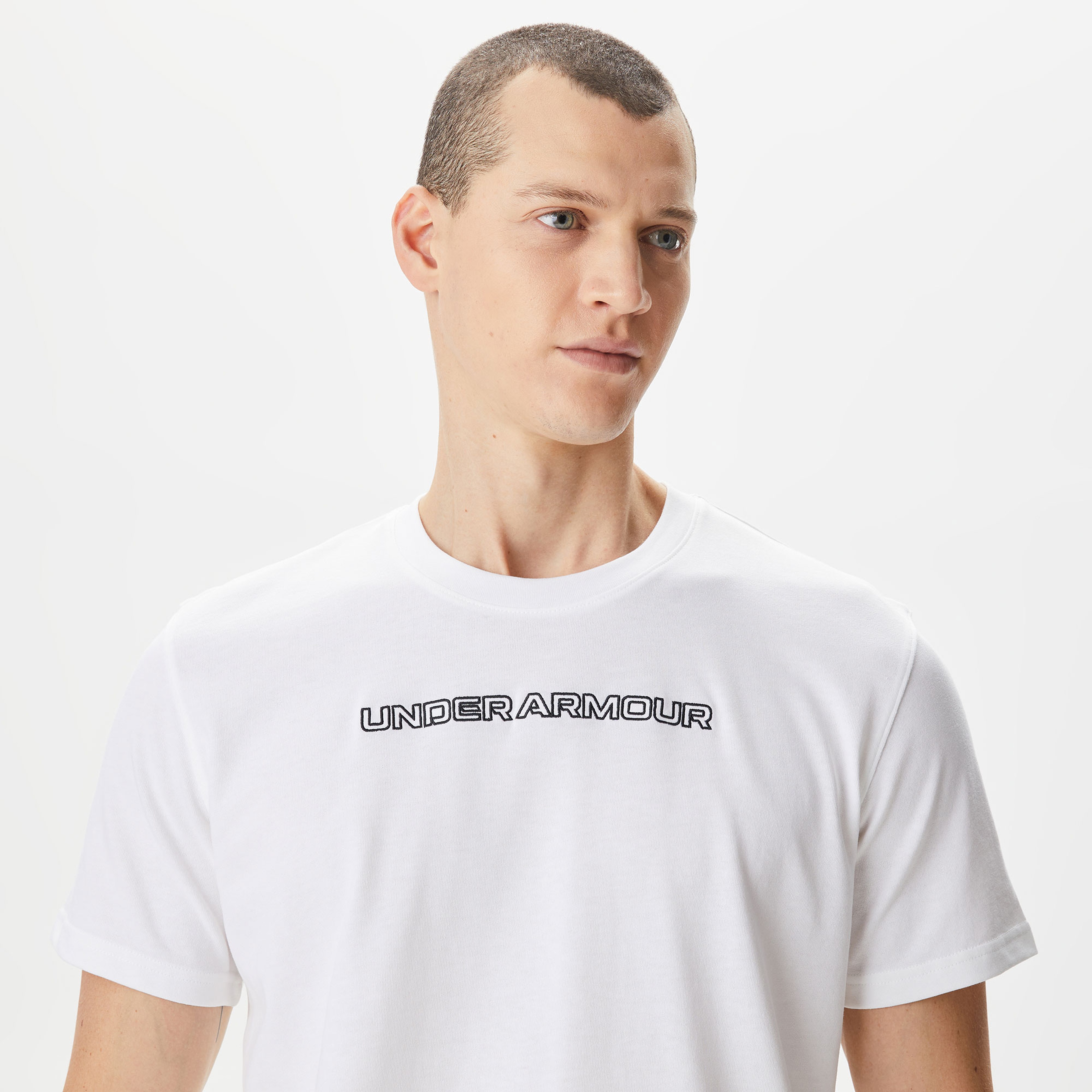 Under Armour Hw Logo Overlay Emb Ss Erkek Beyaz T-Shirt