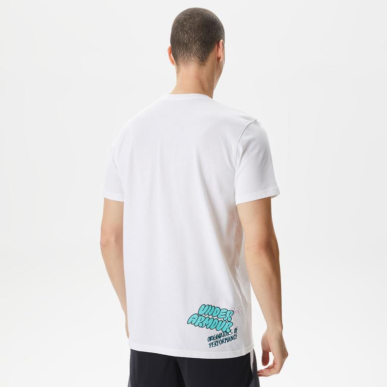Under Armour Hw Logo Overlay Emb Ss Erkek Beyaz T-Shirt
