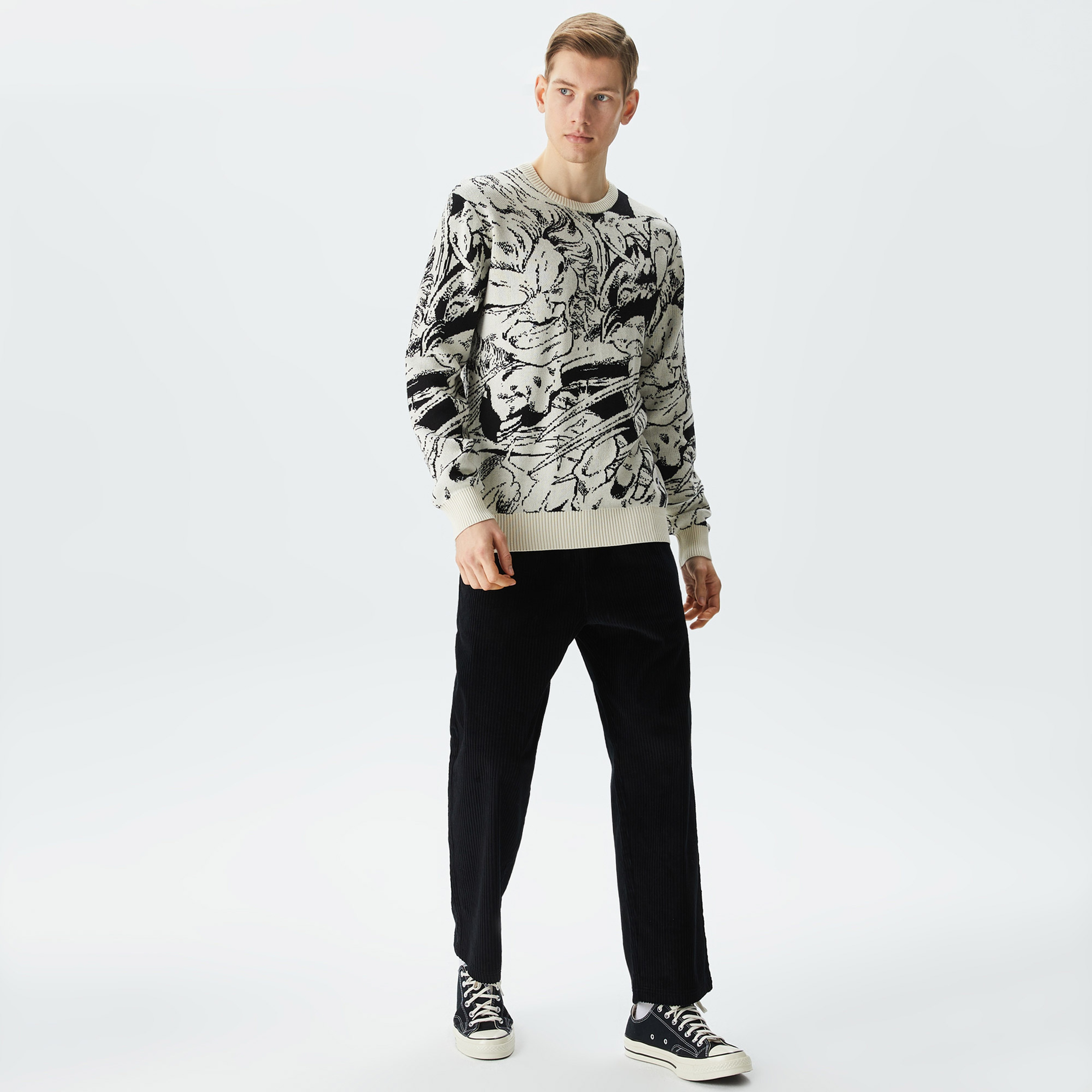 HUF Epic Showdown Crew Sweater Erkek Krem Sweatshirt