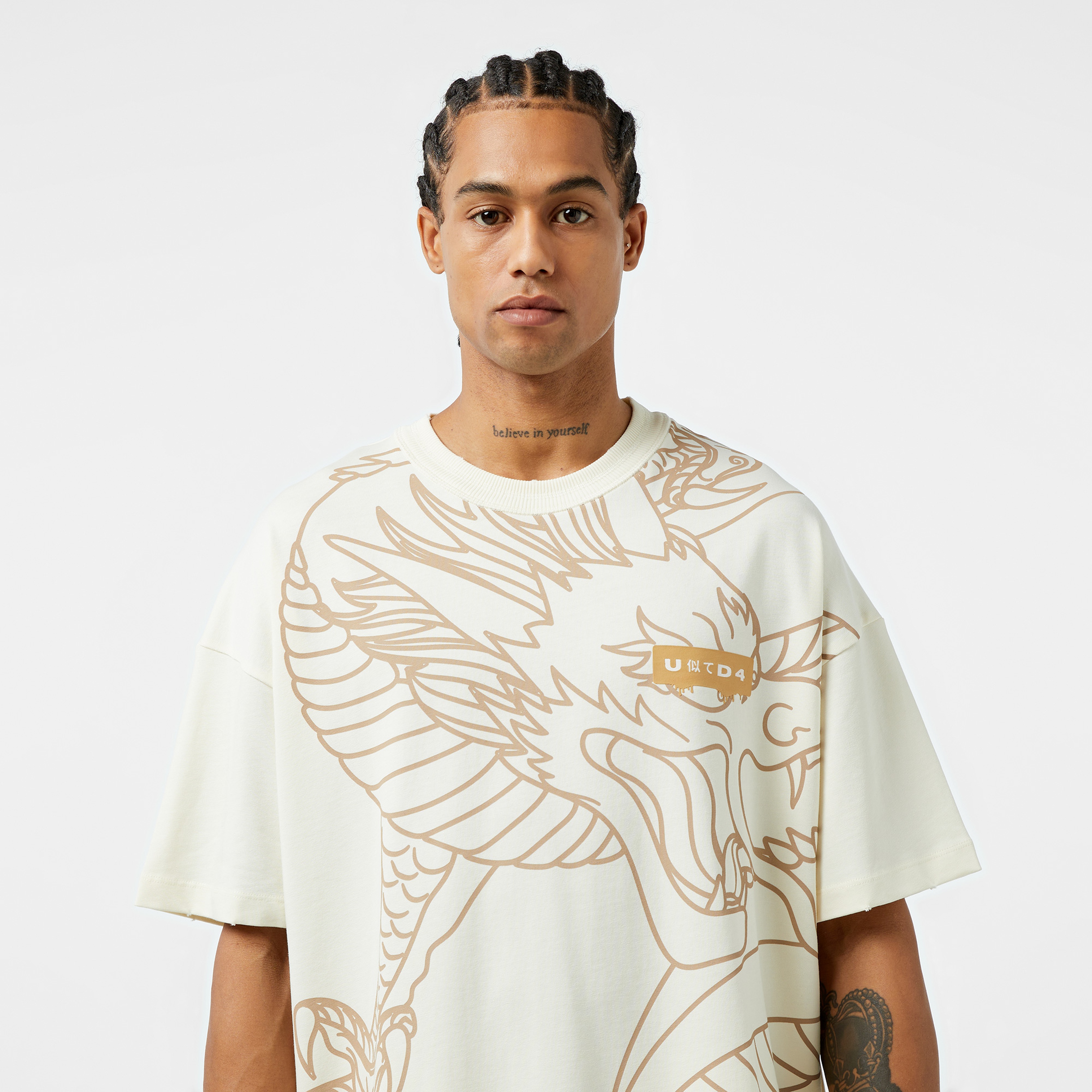 UNITED4 Erkek Krem T-Shirt