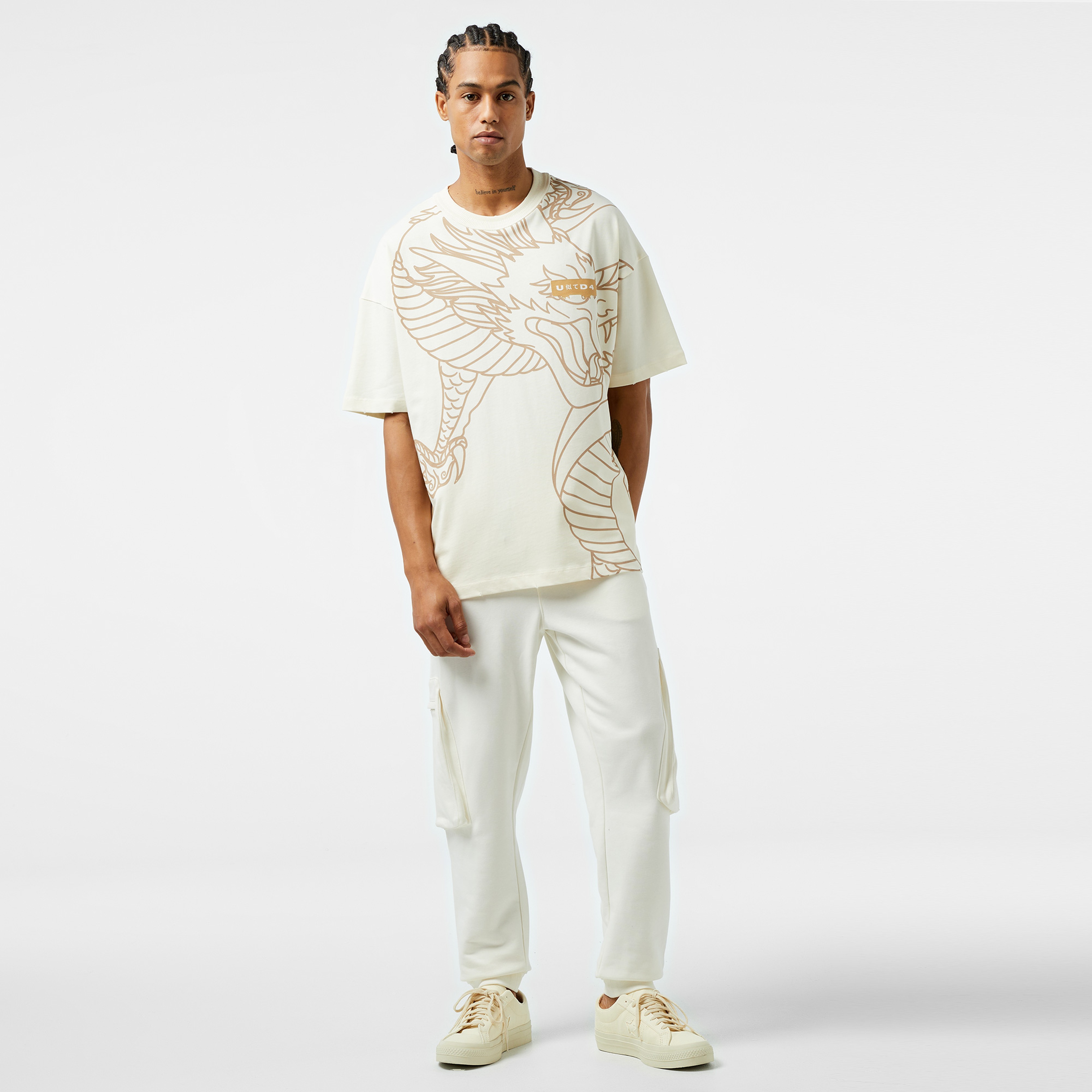 UNITED4 Erkek Krem T-Shirt