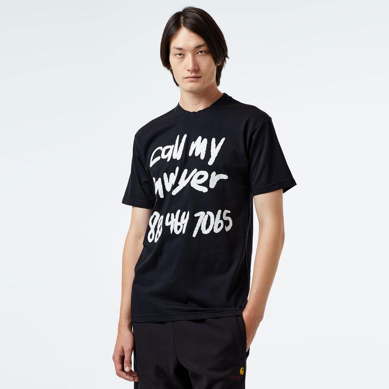 Market Scrawl My Lawyer Erkek Siyah T-Shirt