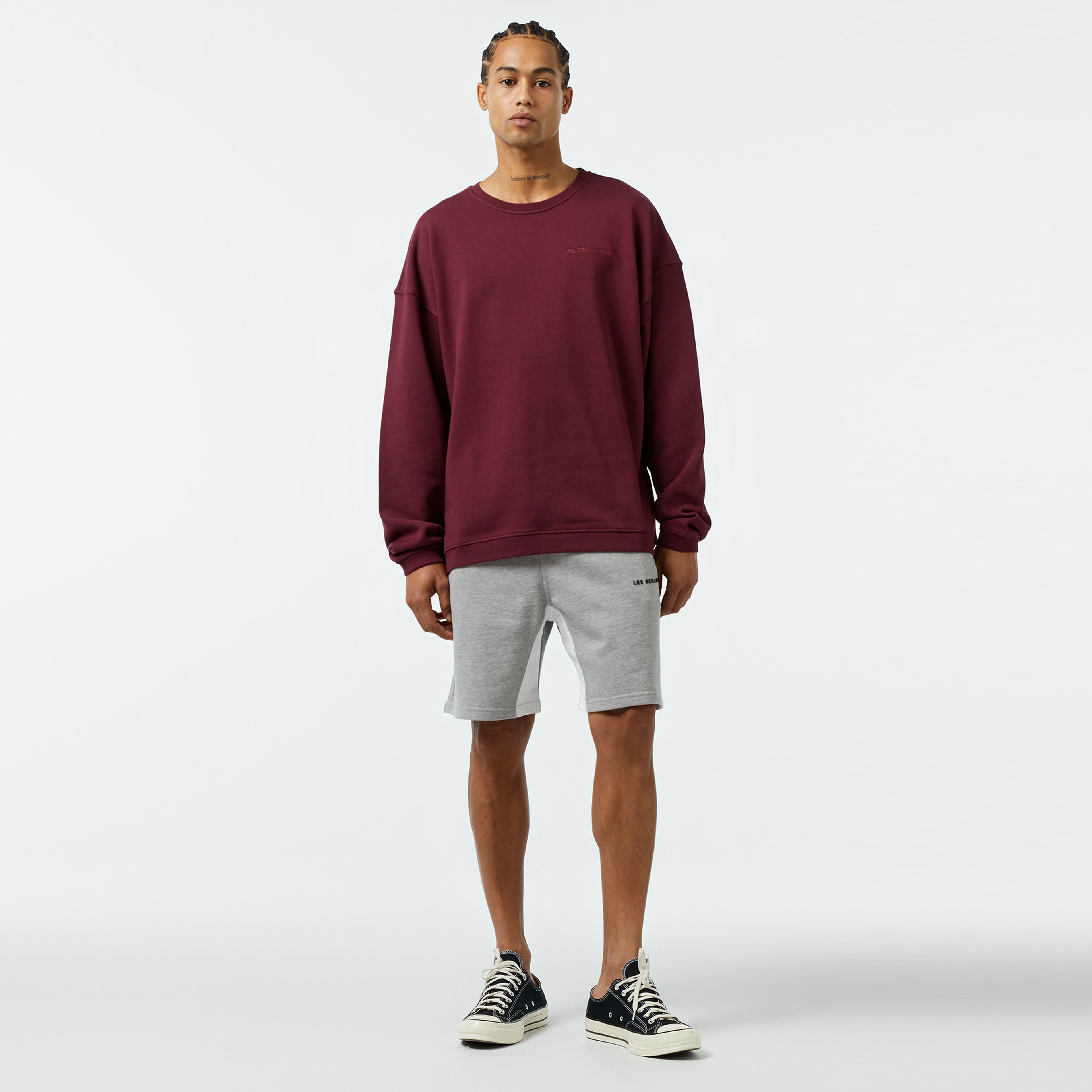 Les Benjamins Essential Erkek Bordo Sweatshirt
