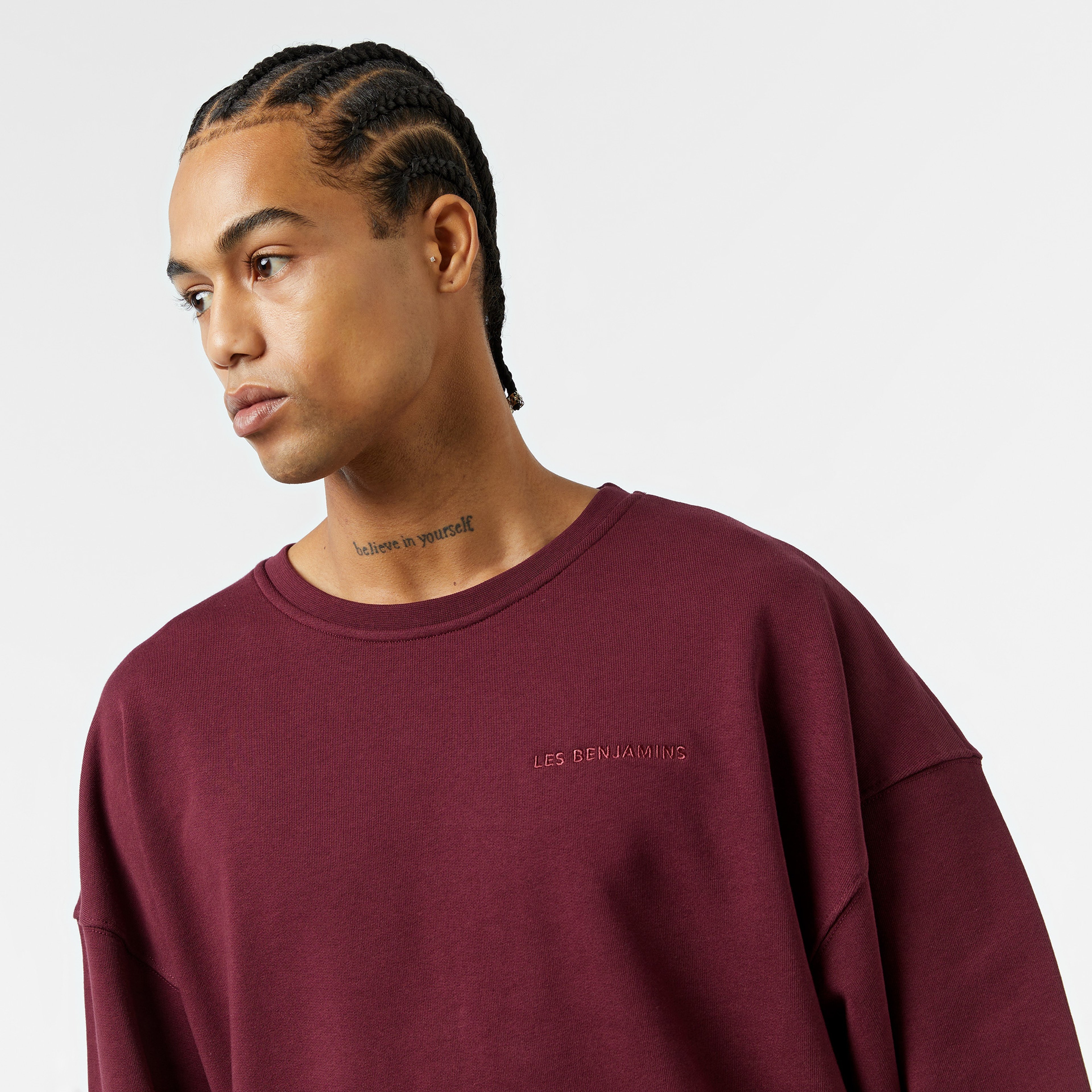 Les Benjamins Essential Erkek Bordo Sweatshirt