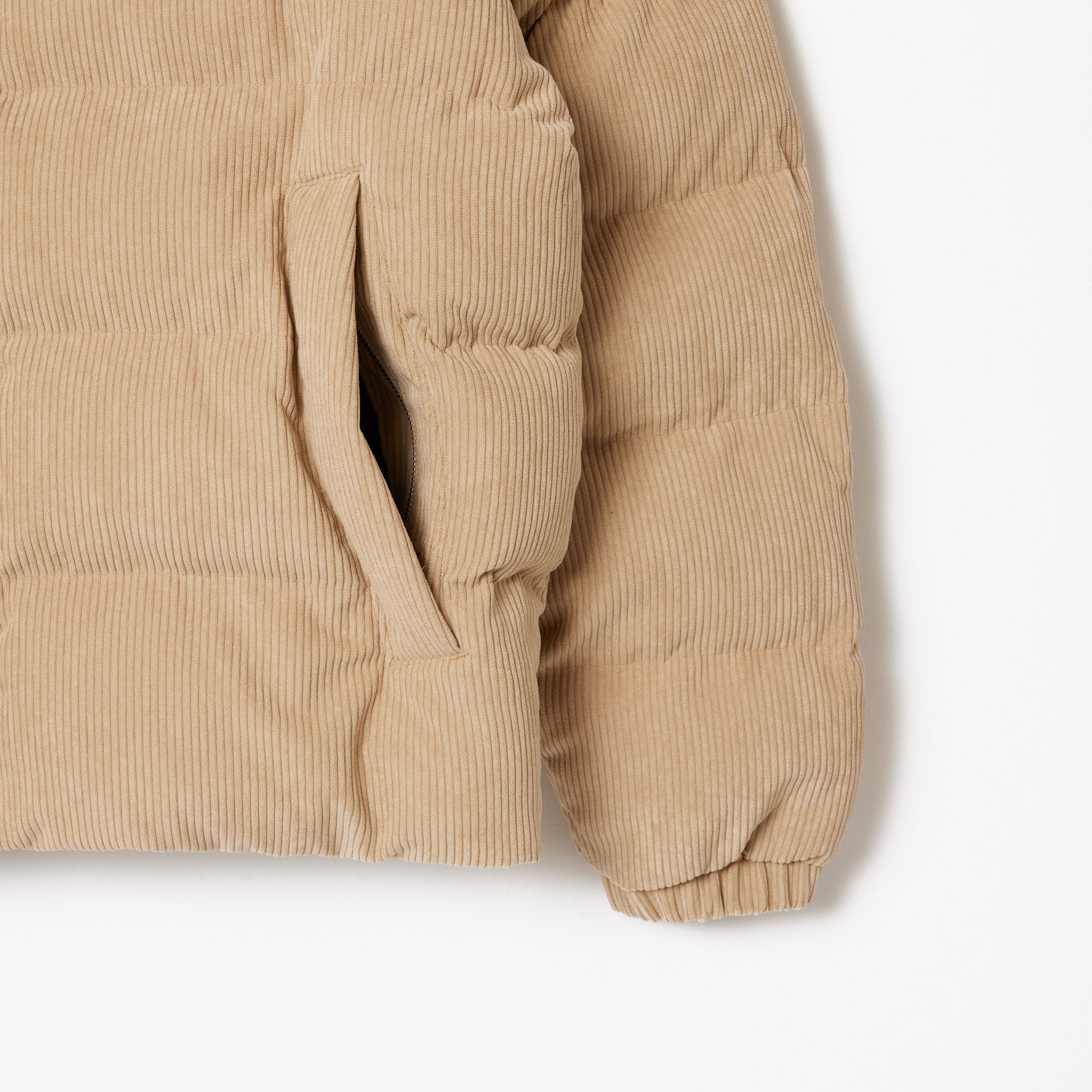 Erkek Relaxed Fit Dik Yaka Kahverengi Şişme Mont