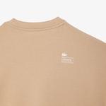 Kadın Oversize Fit Bisiklet Yaka Bej Sweatshirt