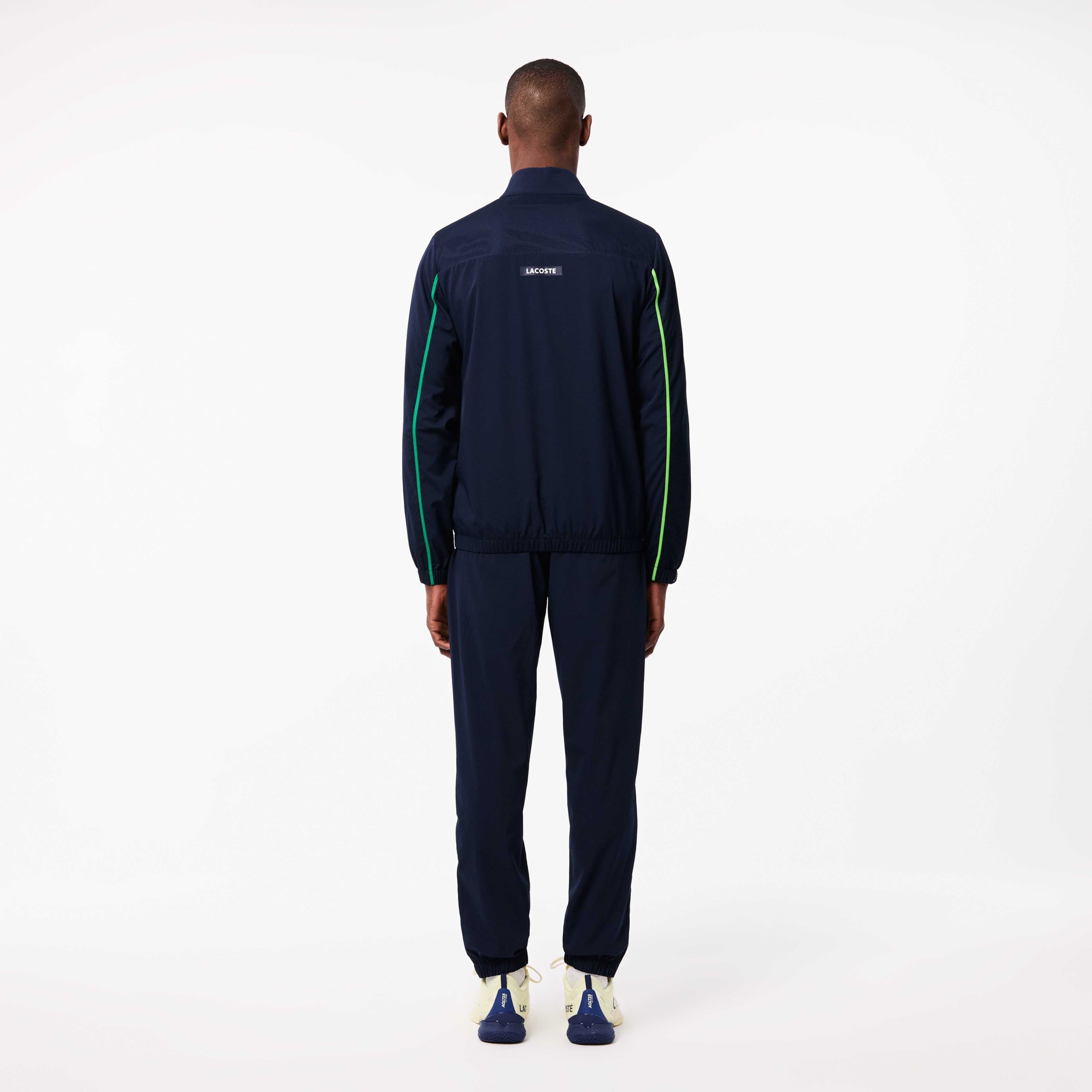 Erkek Regular Fit Fermuarlı Yaka Renk Bloklu Lacivert Eşofman Takımı