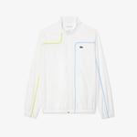 Erkek Regular Fit Fermuarlı Yaka Renk Bloklu Beyaz Eşofman Takımı