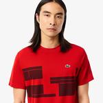 Erkek Regular Fit Bisiklet Yaka Baskılı Kırmızı T-Shirt