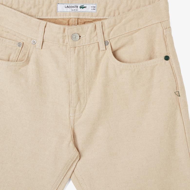 Erkek Slim Fit Chino Bej Pantolon