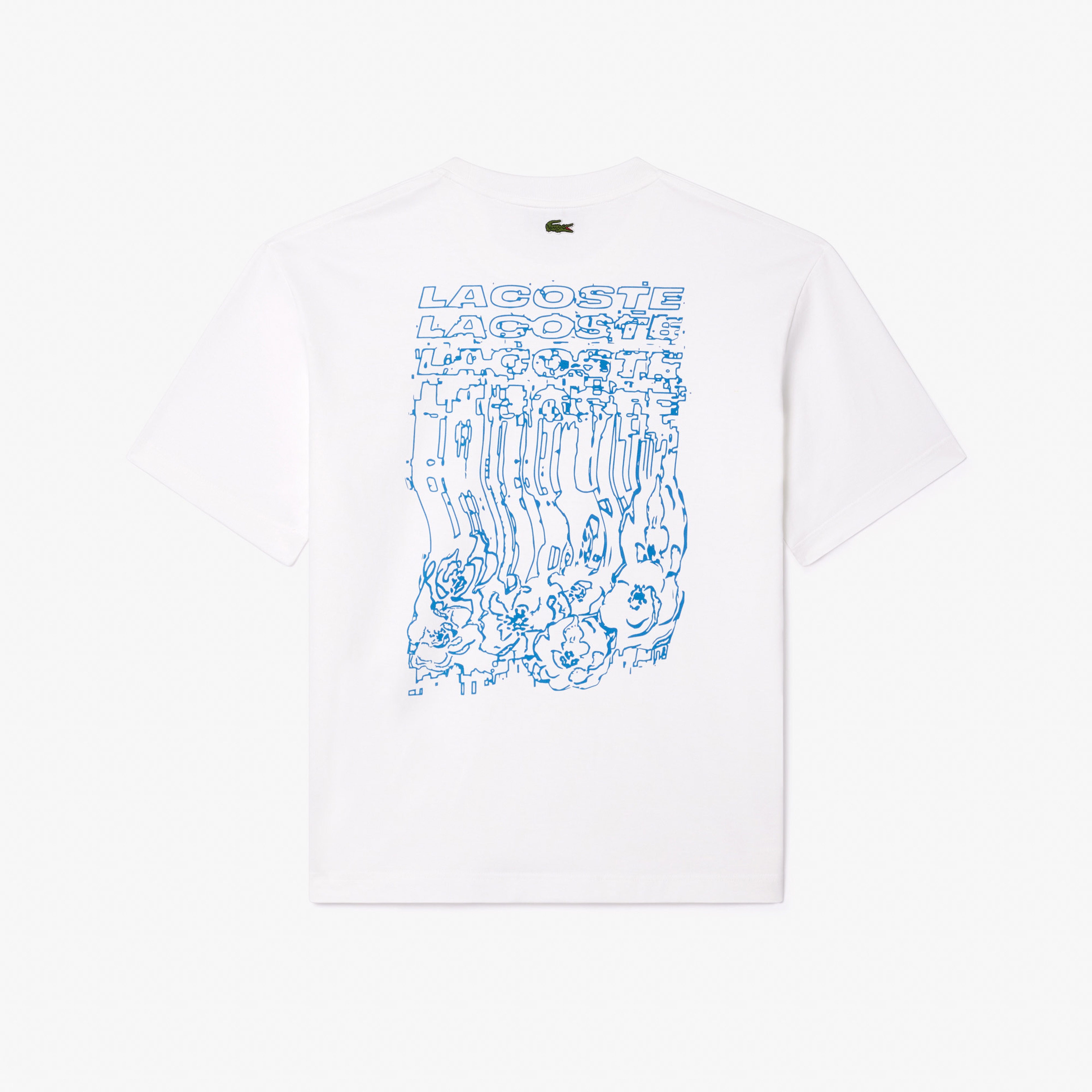 Erkek Loose Fit Bisiklet Yaka Baskılı Beyaz T-Shirt