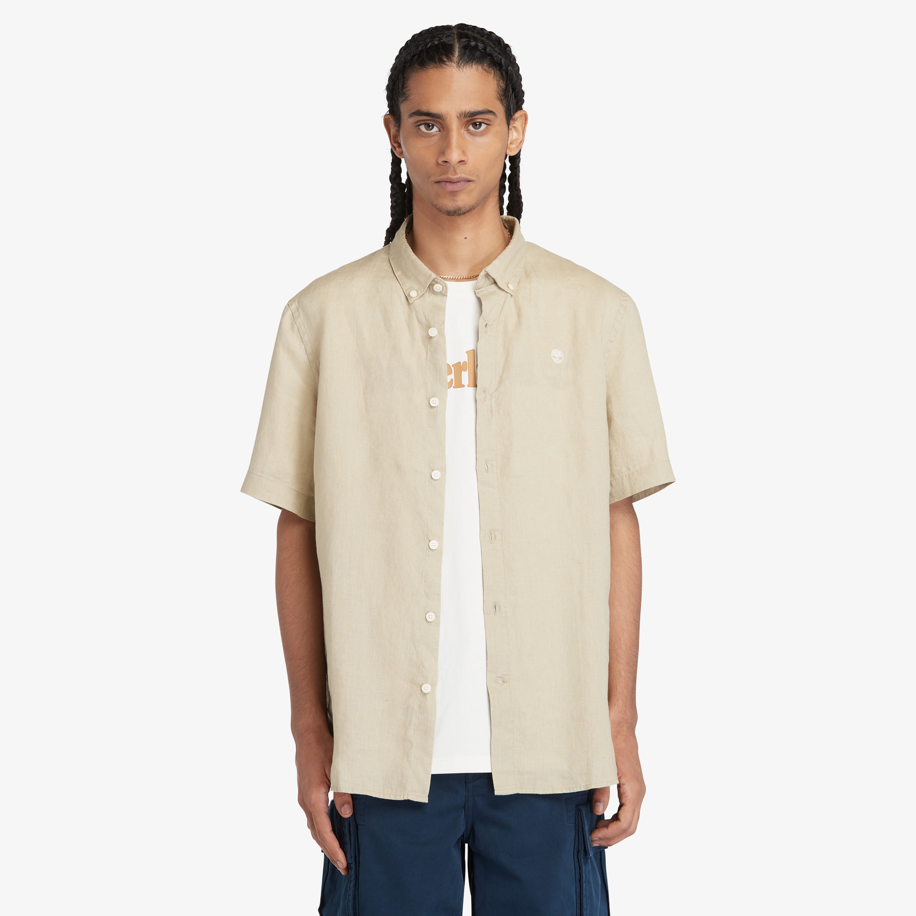 Timberland Linen Erkek Krem Rengi T-Shirt